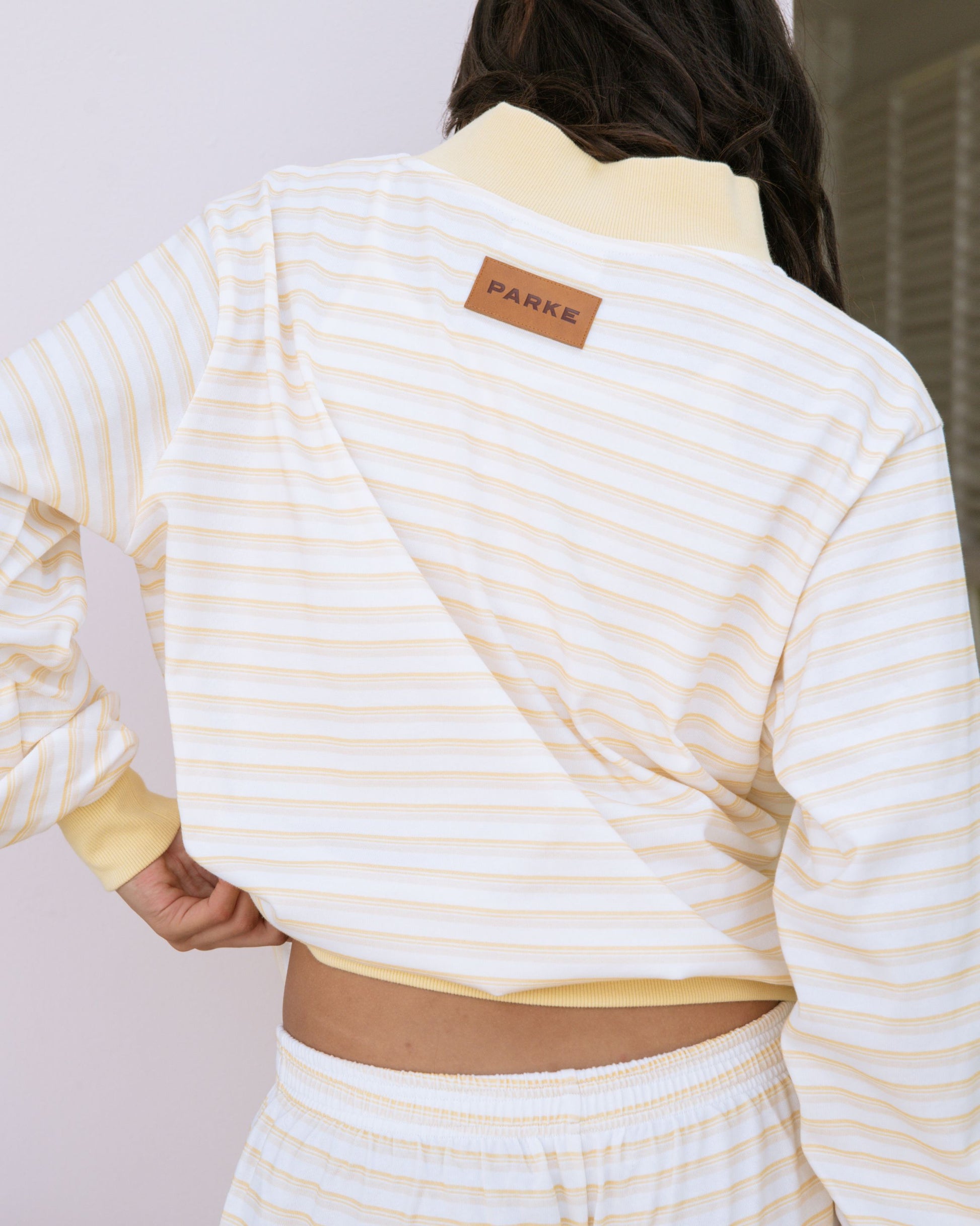 Striped Mockneck Pullover - Sun Stripe
