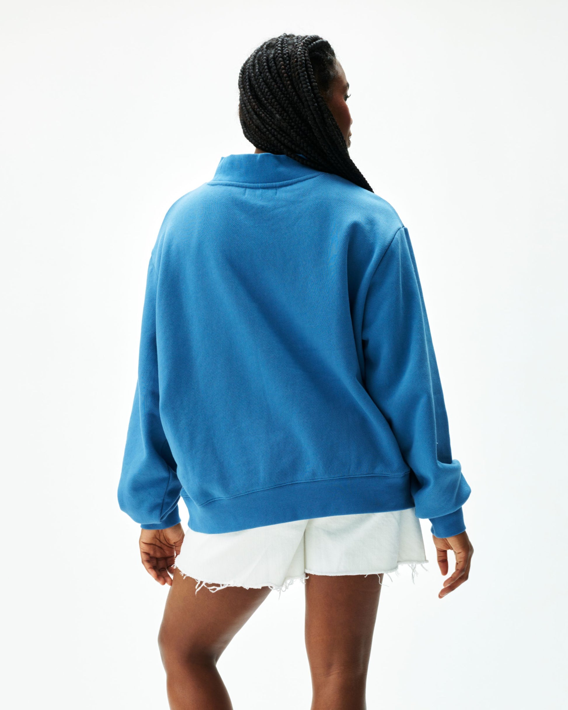 Varsity Mockneck - Washed Indigo + Peel