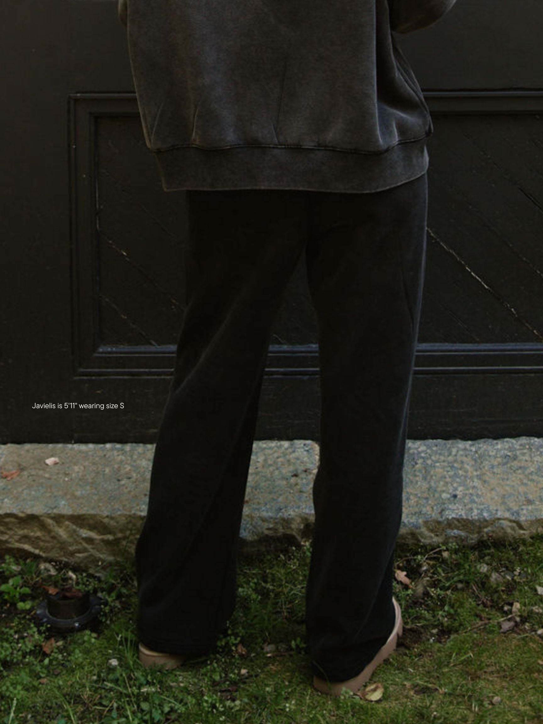 boxer sweatpants -acid wash black