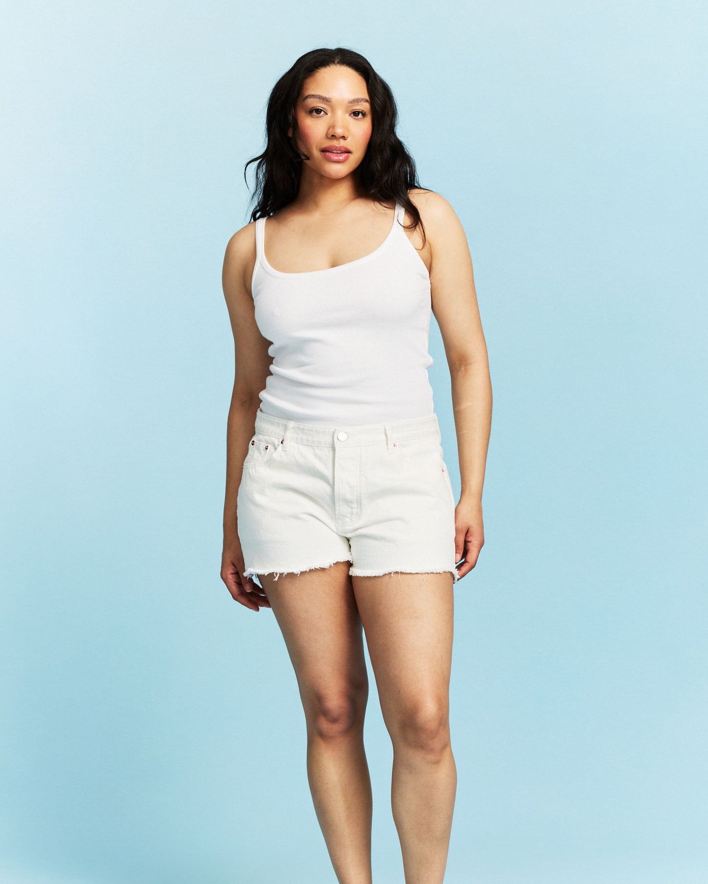 Cut Off Shorts - White