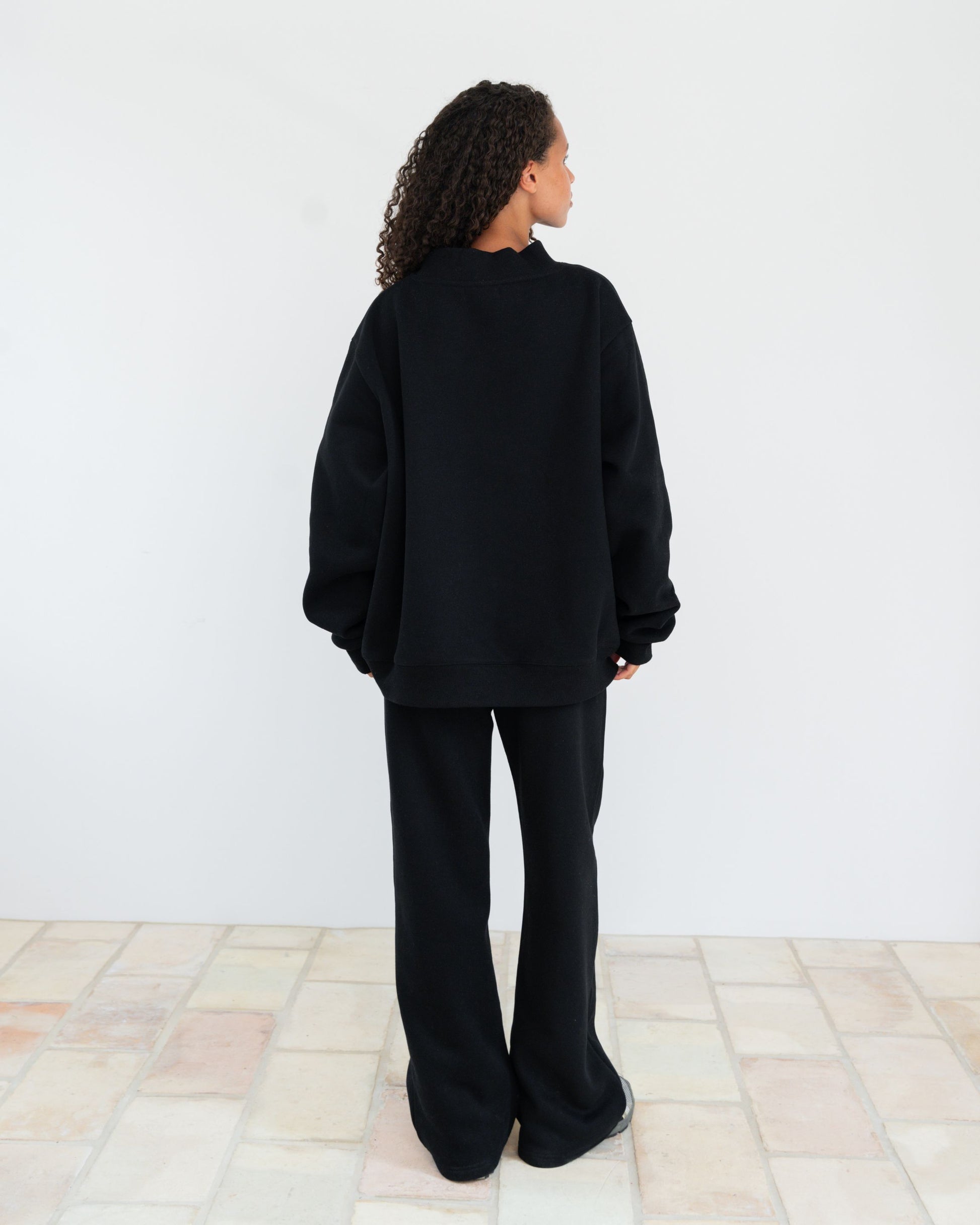 Varsity Mockneck - Black + Yellow