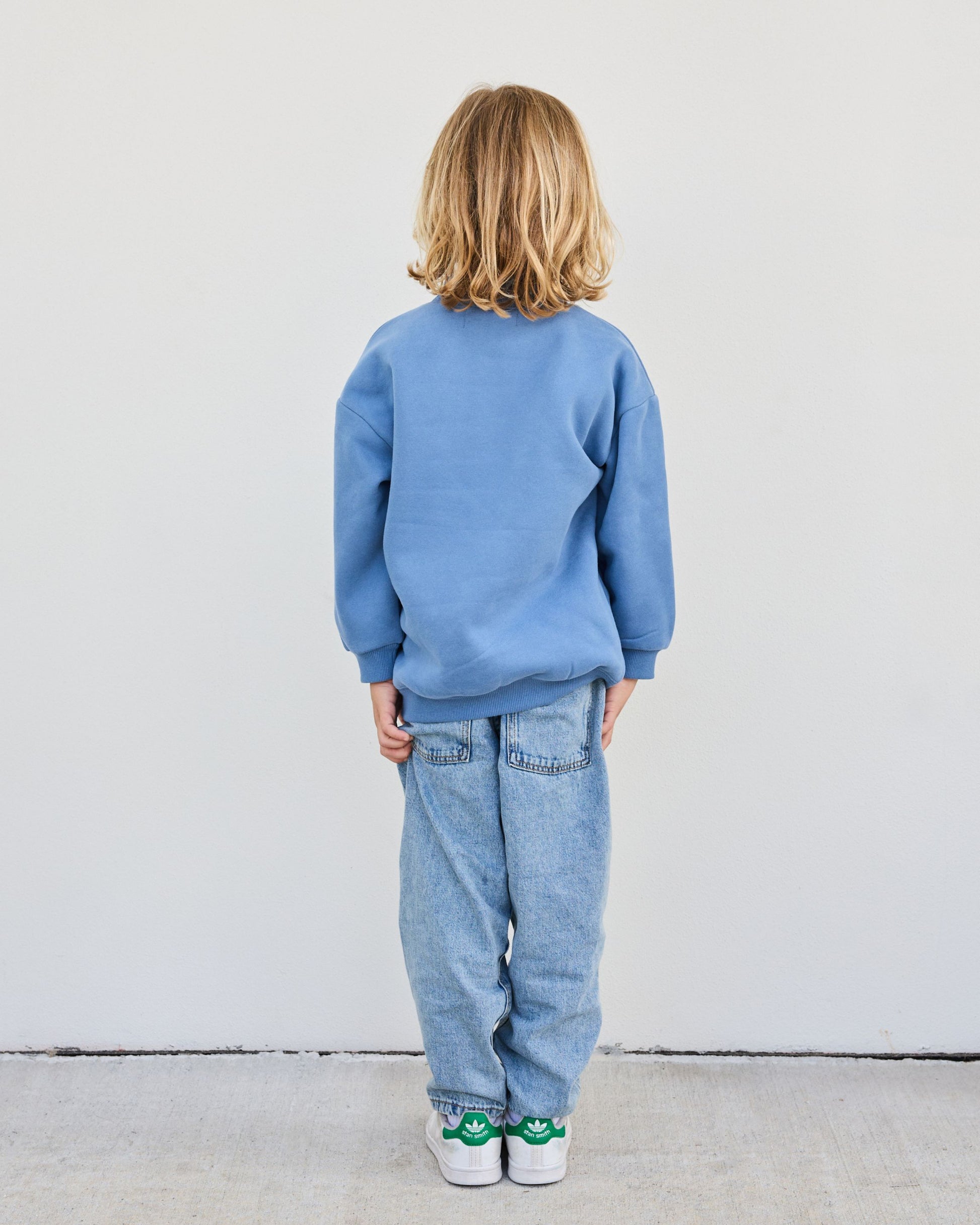 Kids Varsity Mockneck - Washed Indigo