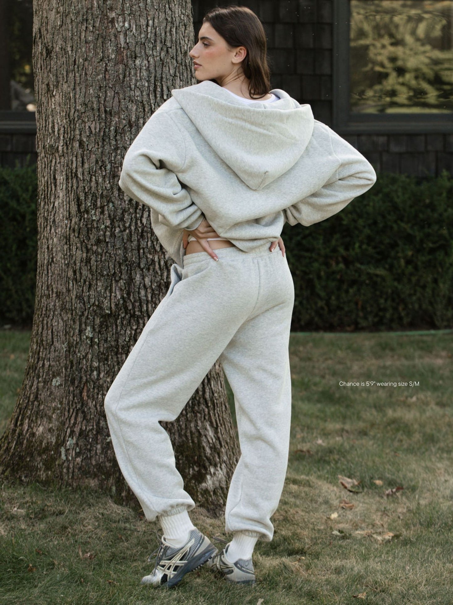 Drawstring Unisex Sweats flat lay -classic grey