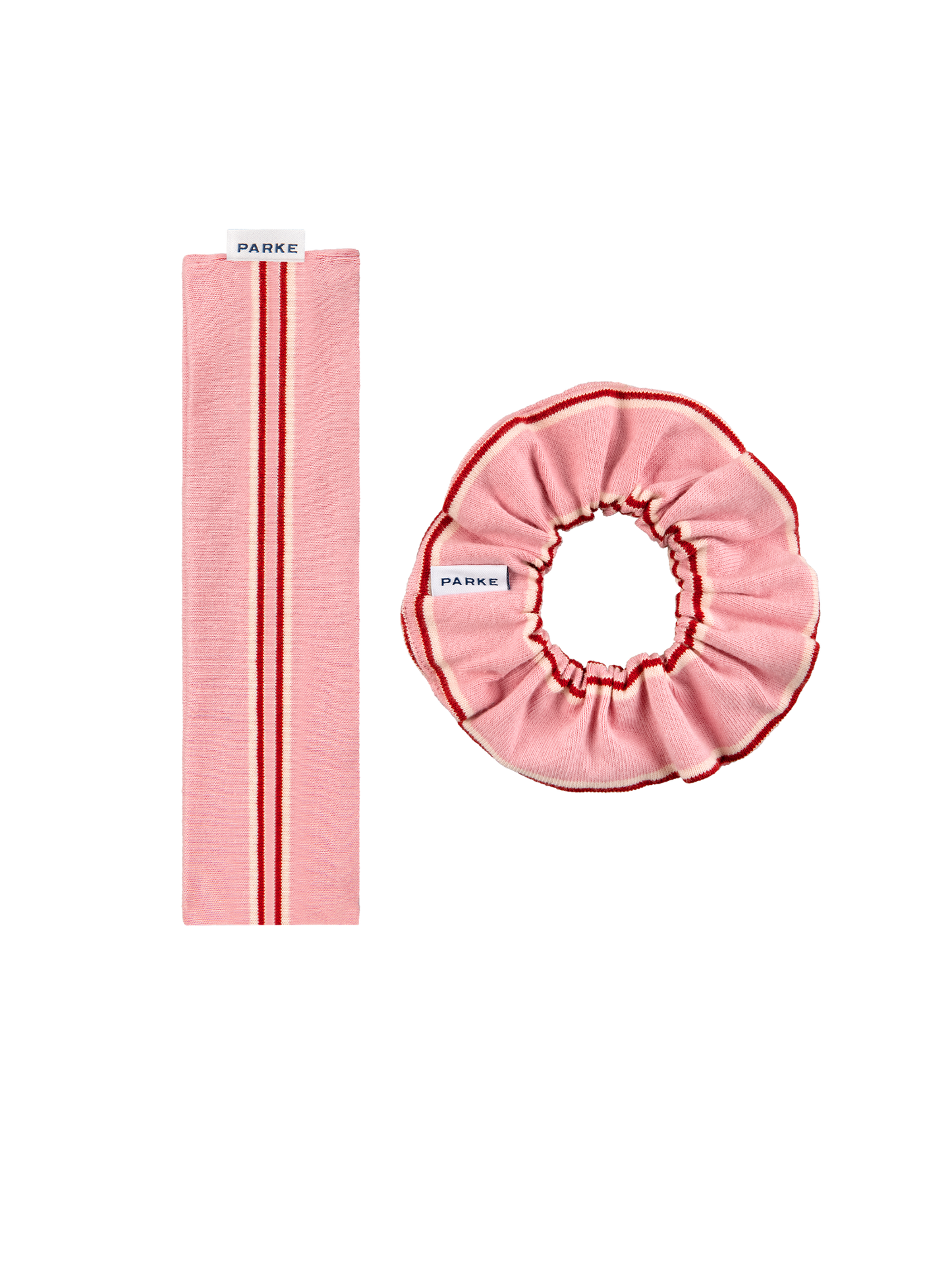 Valentine's Striped Headband/Scrunchie Set -blush