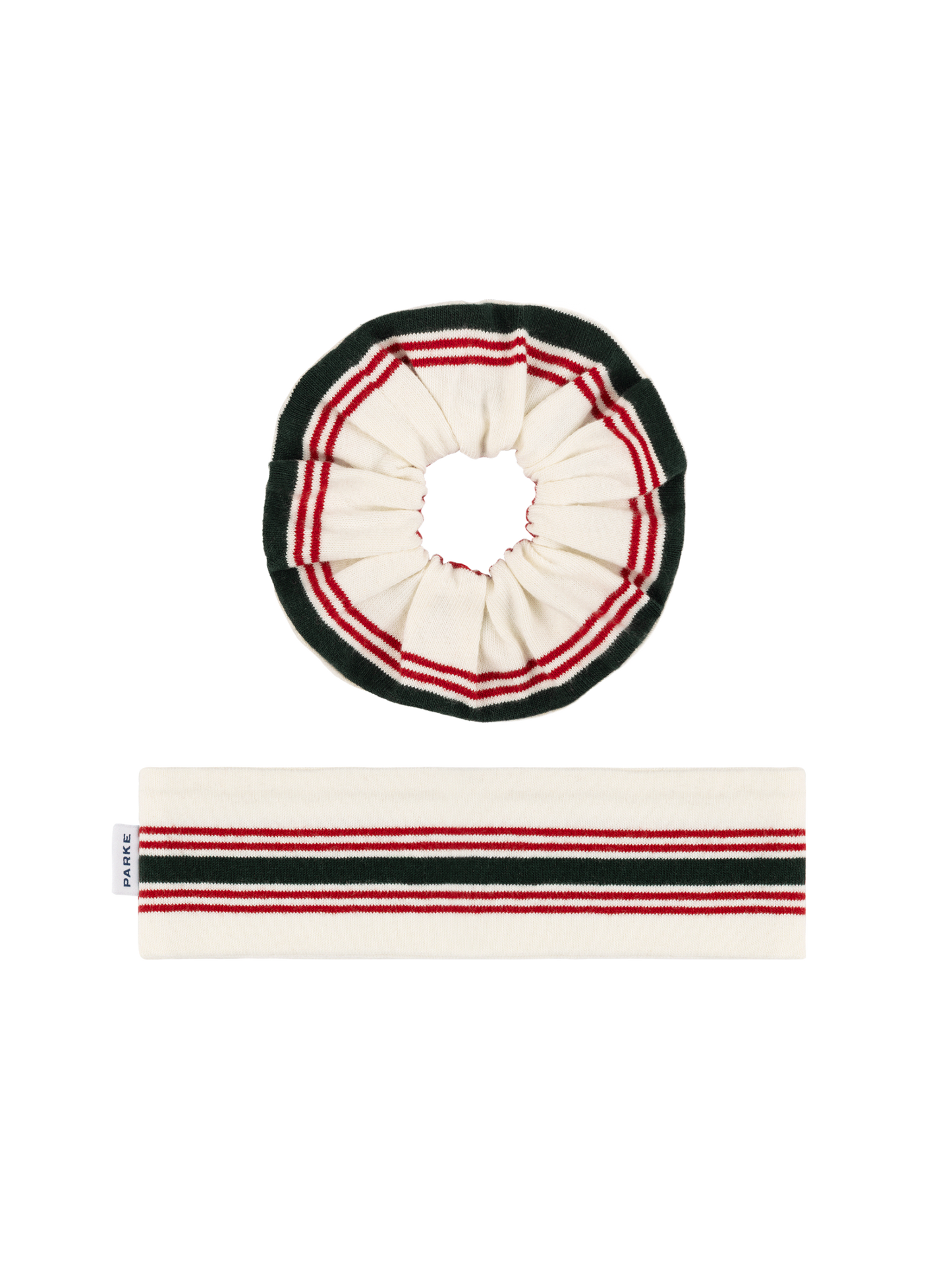 Holiday Hair Set -eggnog stripe