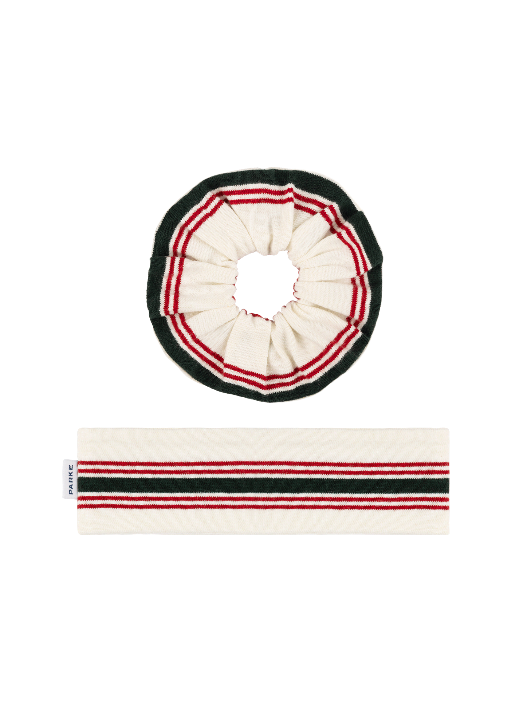 Holiday Hair Set -eggnog stripe