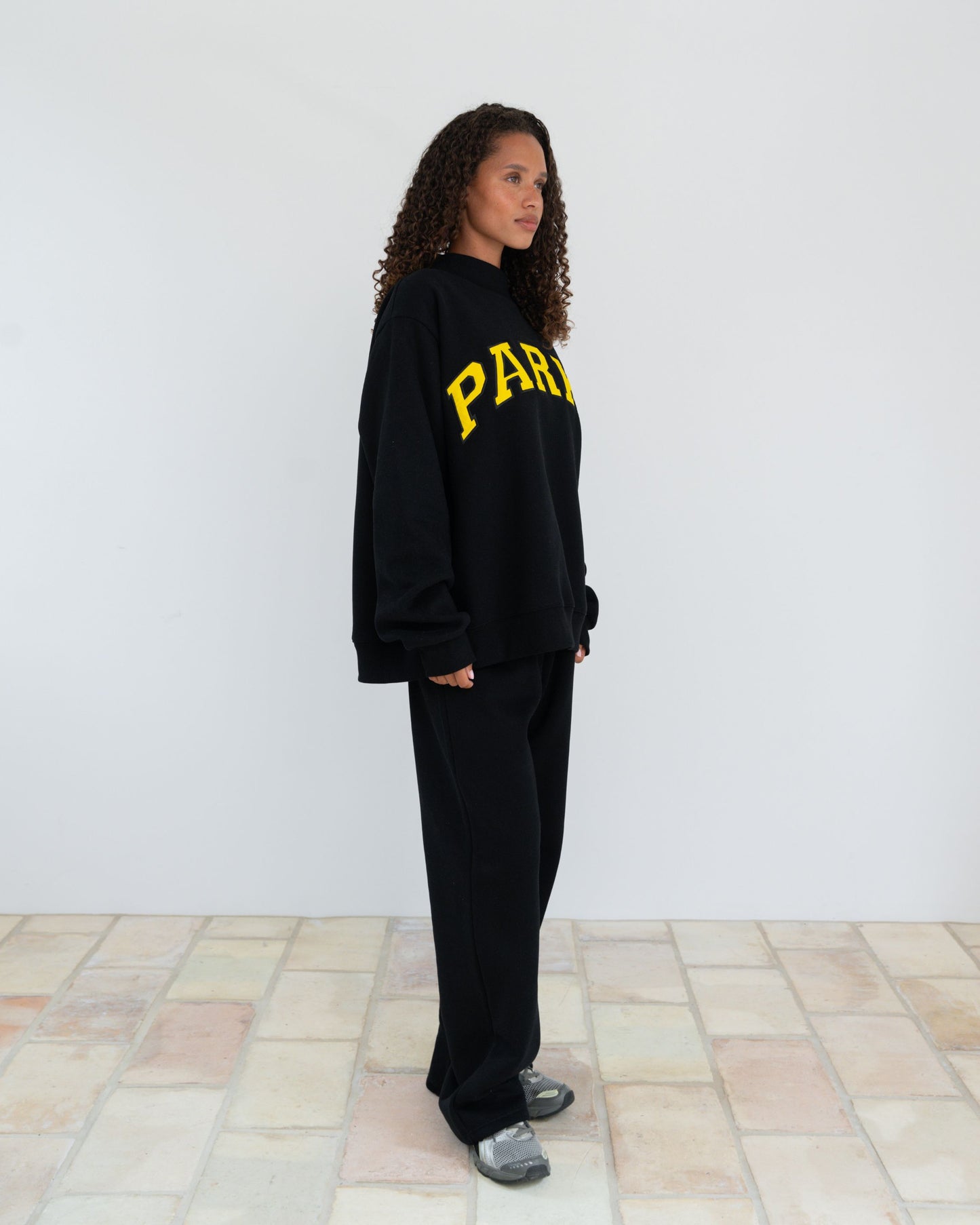 Varsity Mockneck - Black + Yellow