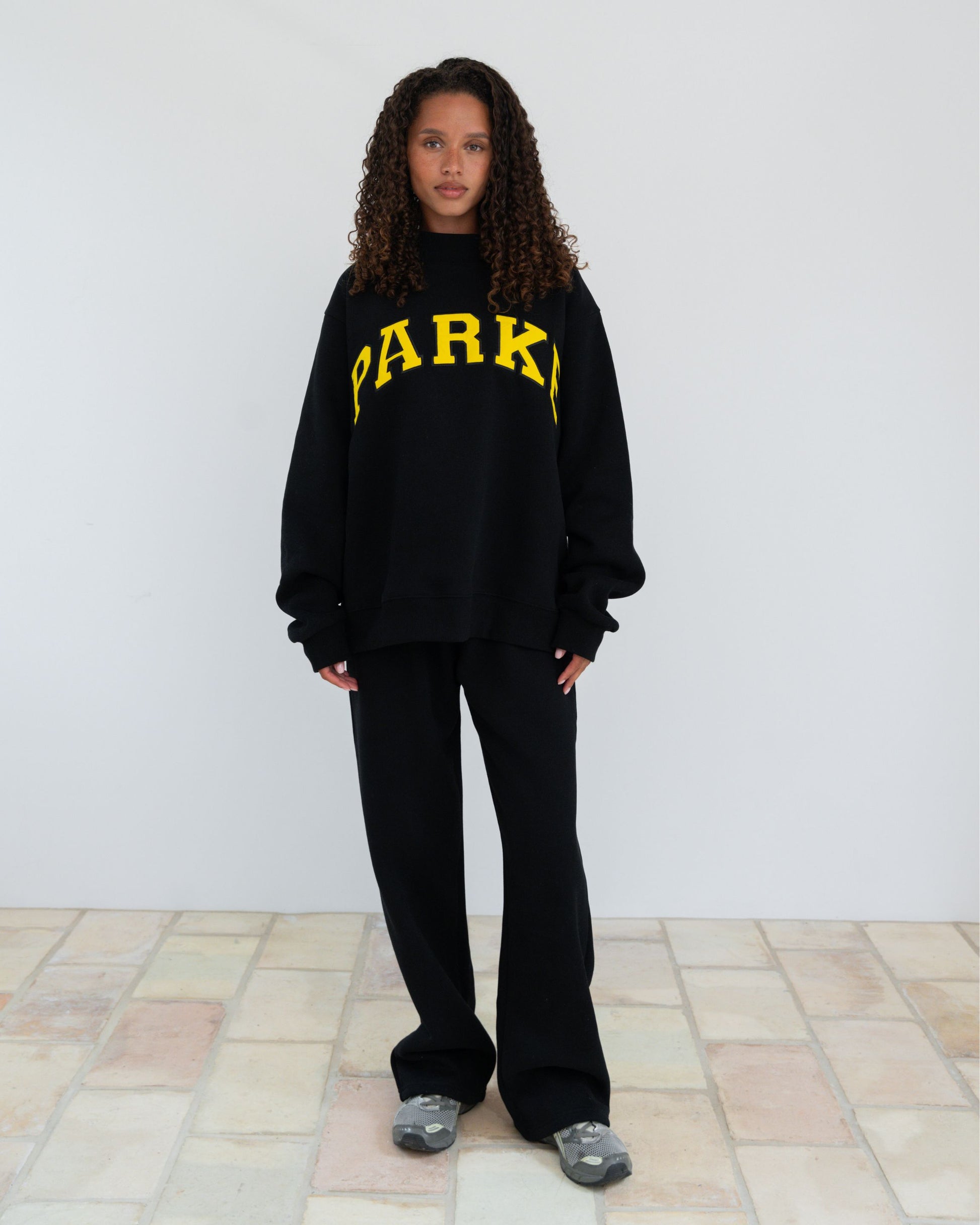 Varsity Mockneck - Black + Yellow