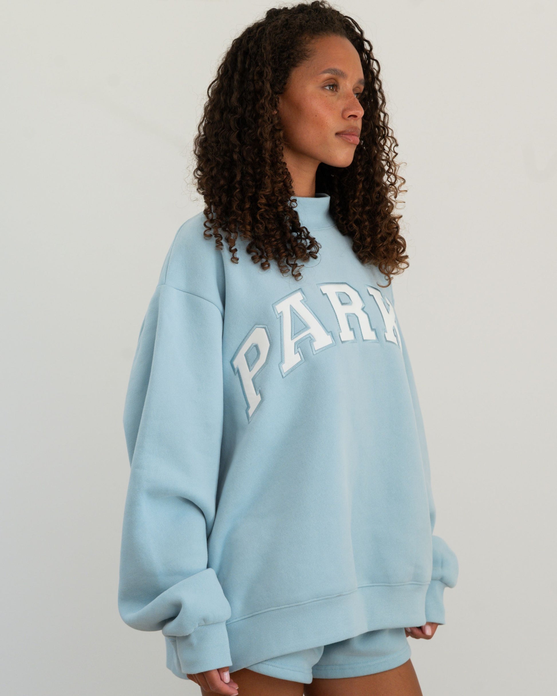 Varsity Mockneck - Powder Blue