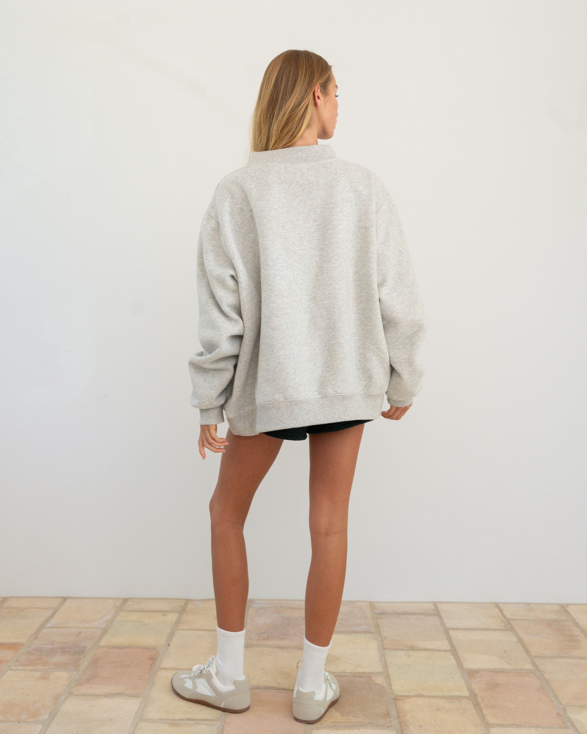 Varsity Mockneck - Classic Grey + Forest