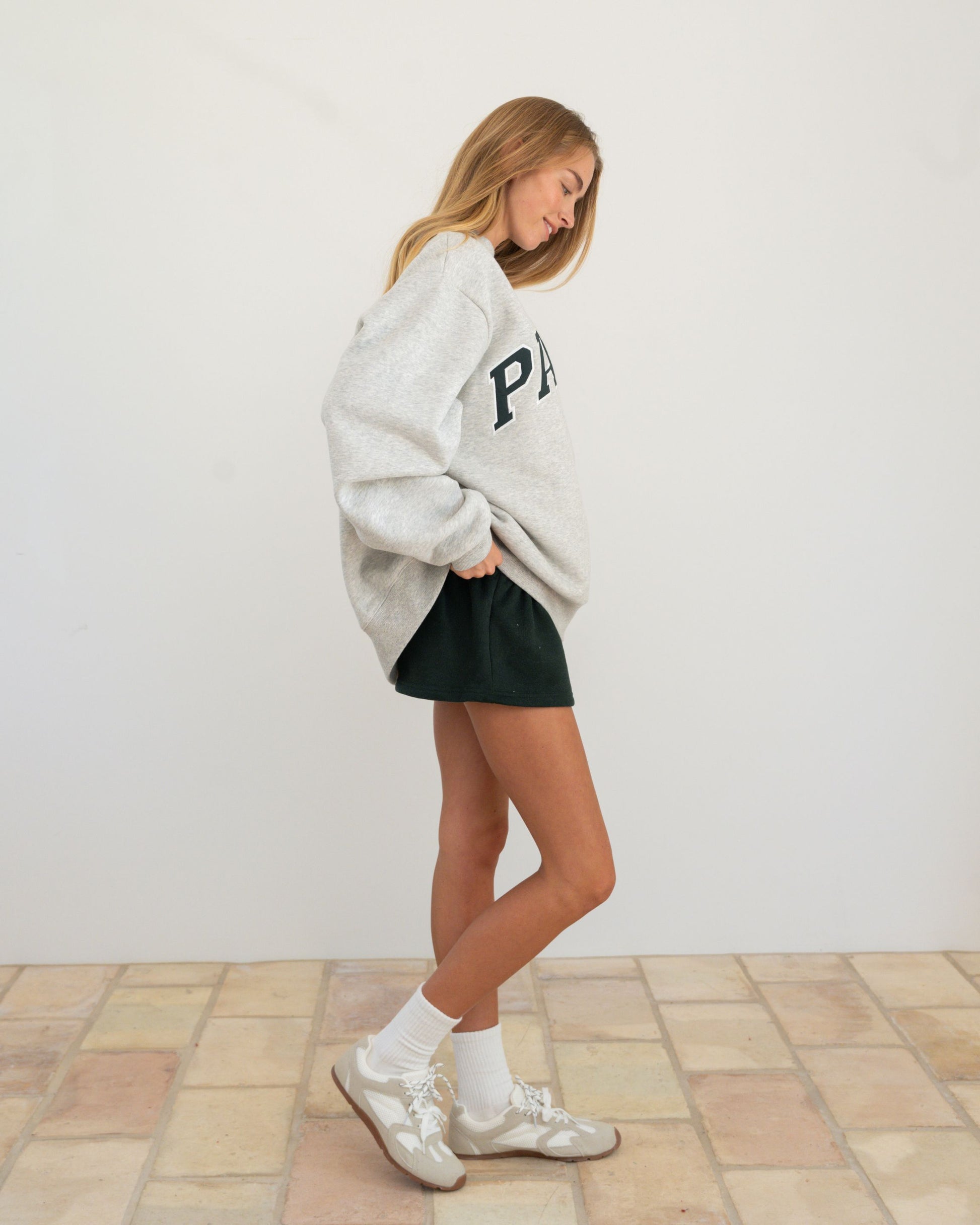 Varsity Mockneck - Classic Grey + Forest