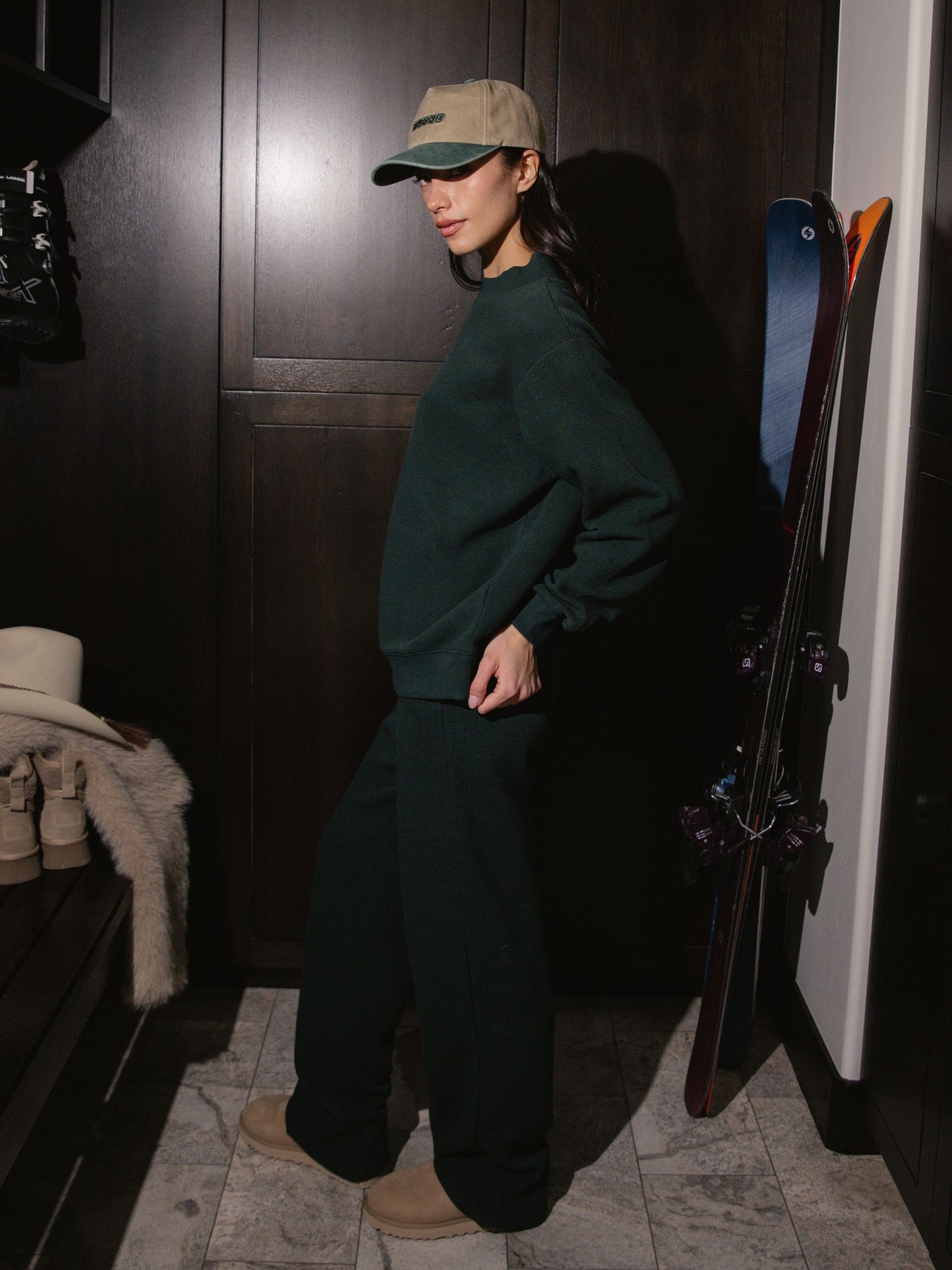 Waffle Boxer Pants - Forest