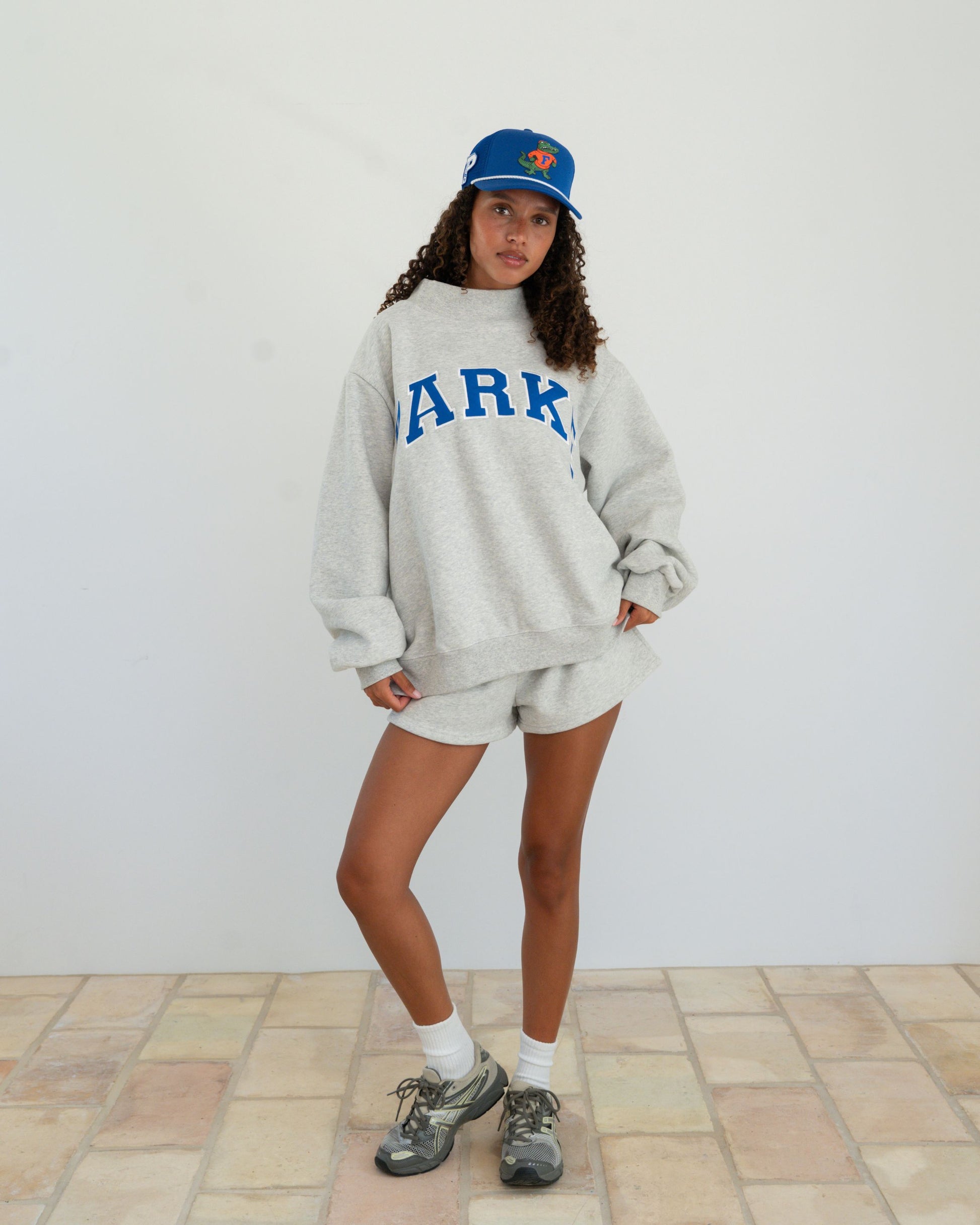 Varsity Mockneck - Classic Grey + Royal Blue