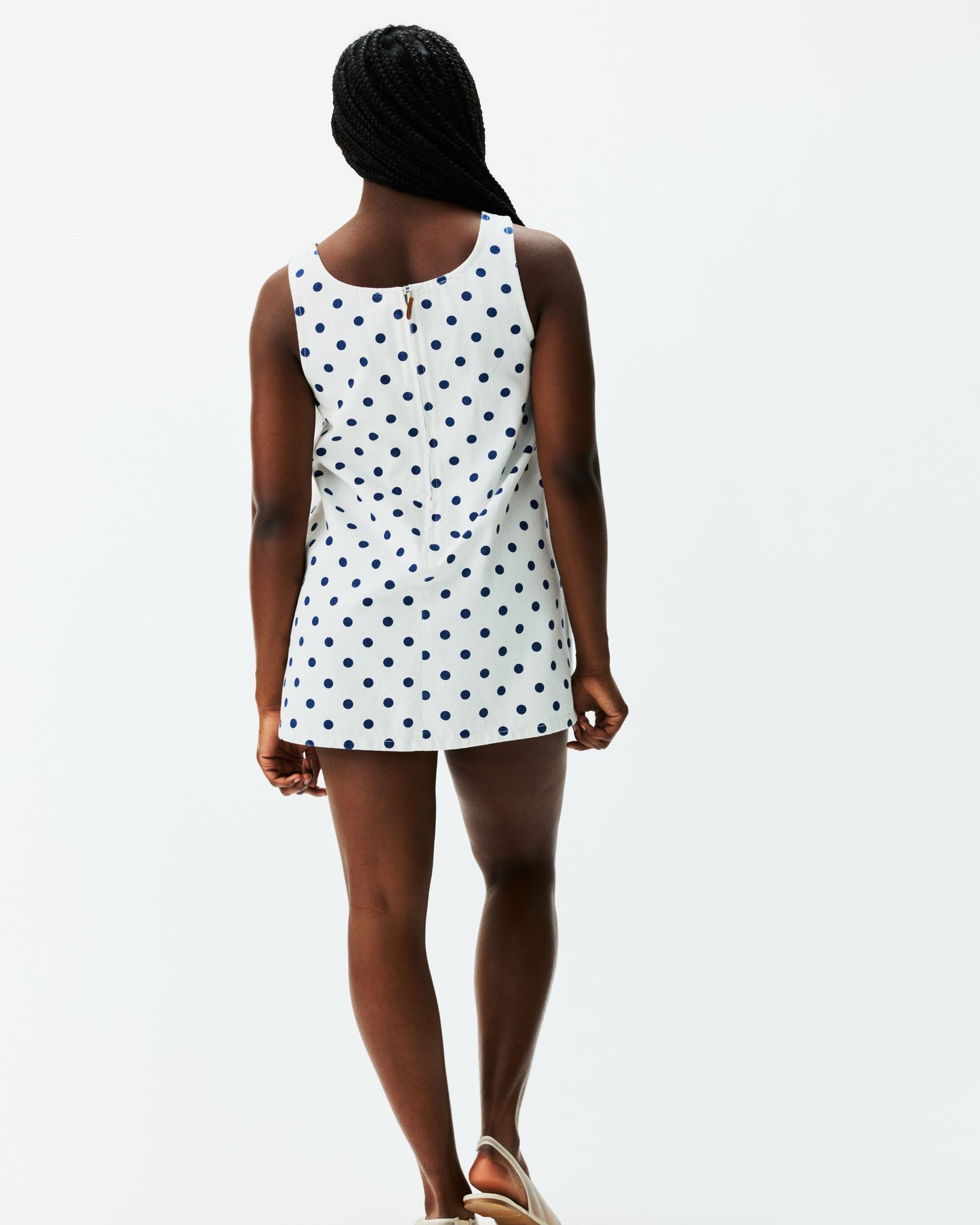 Polka Dot Mini Dress - White Polka Dot