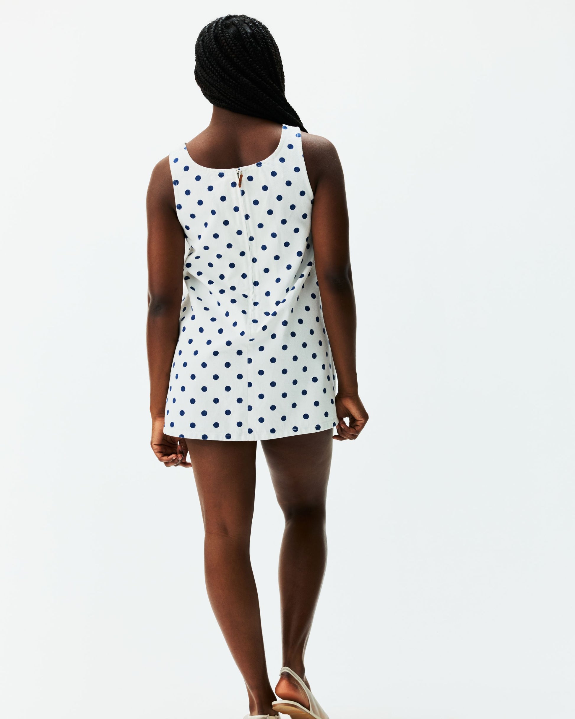 Polka Dot Mini Dress - White Polka Dot