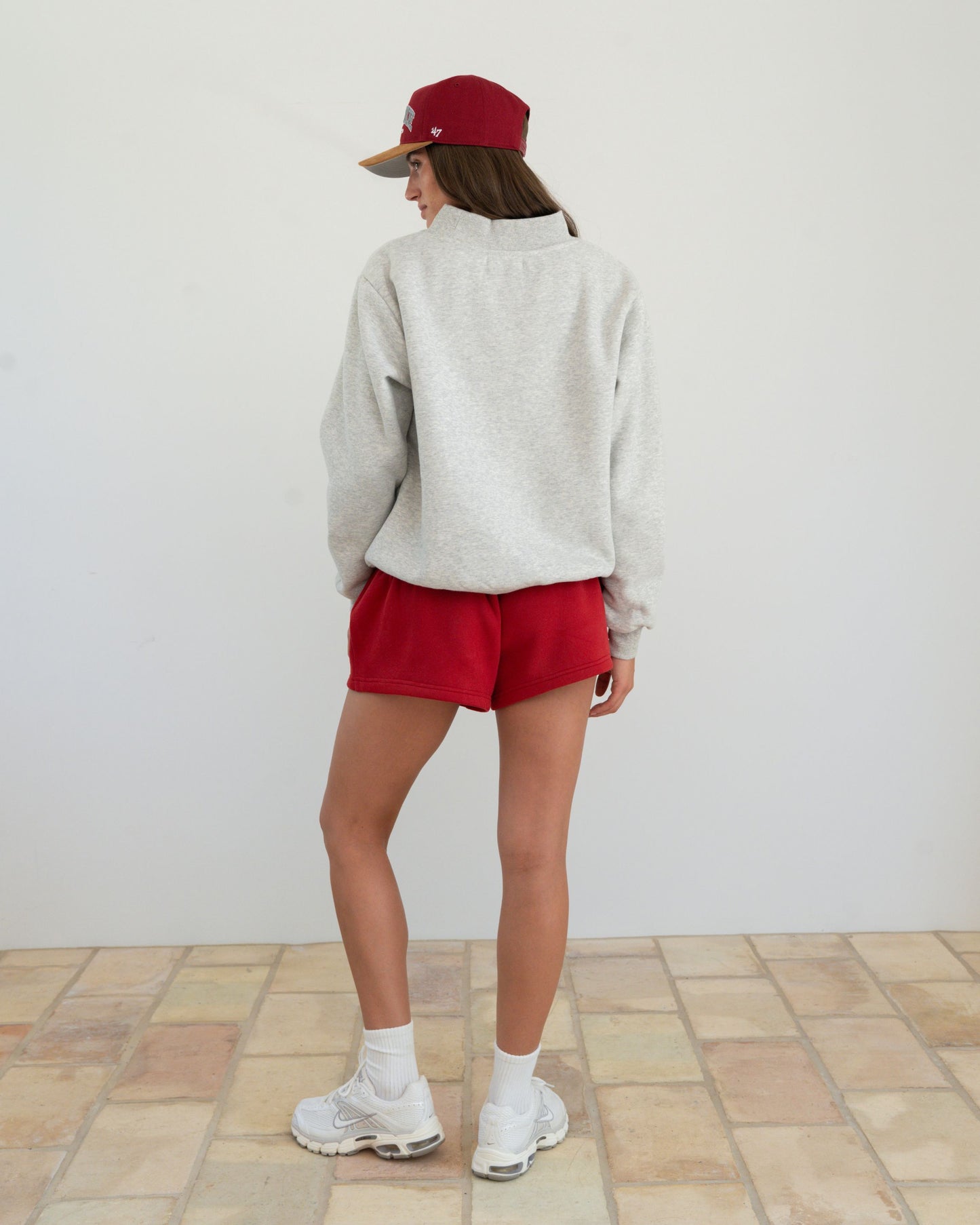 Varsity Mockneck - Classic Grey + Crimson