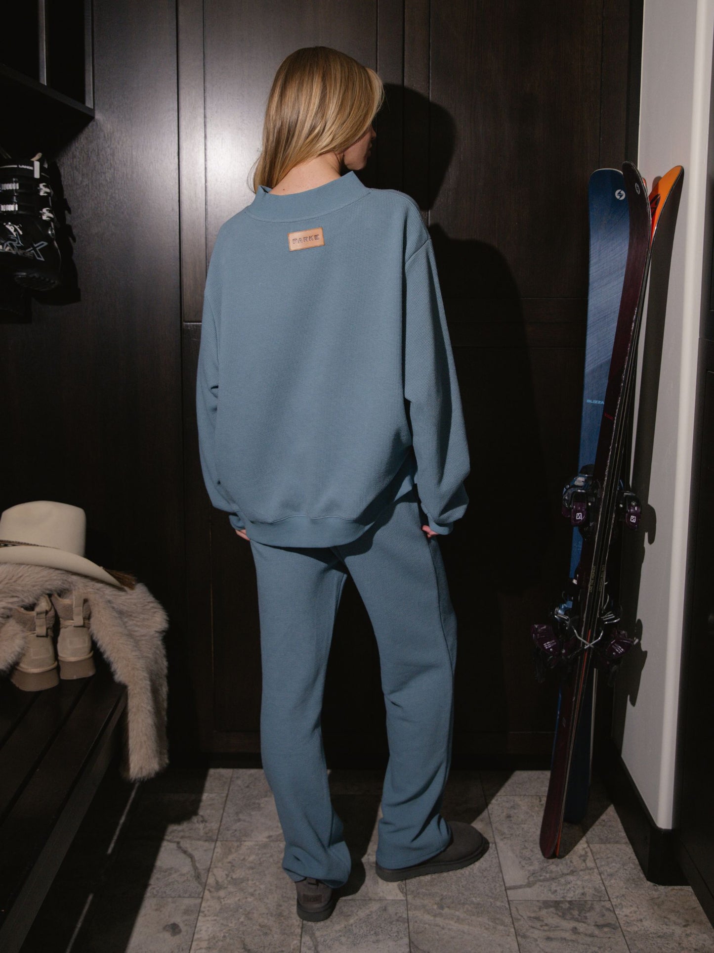 Waffle Boxer Pants - Glacier