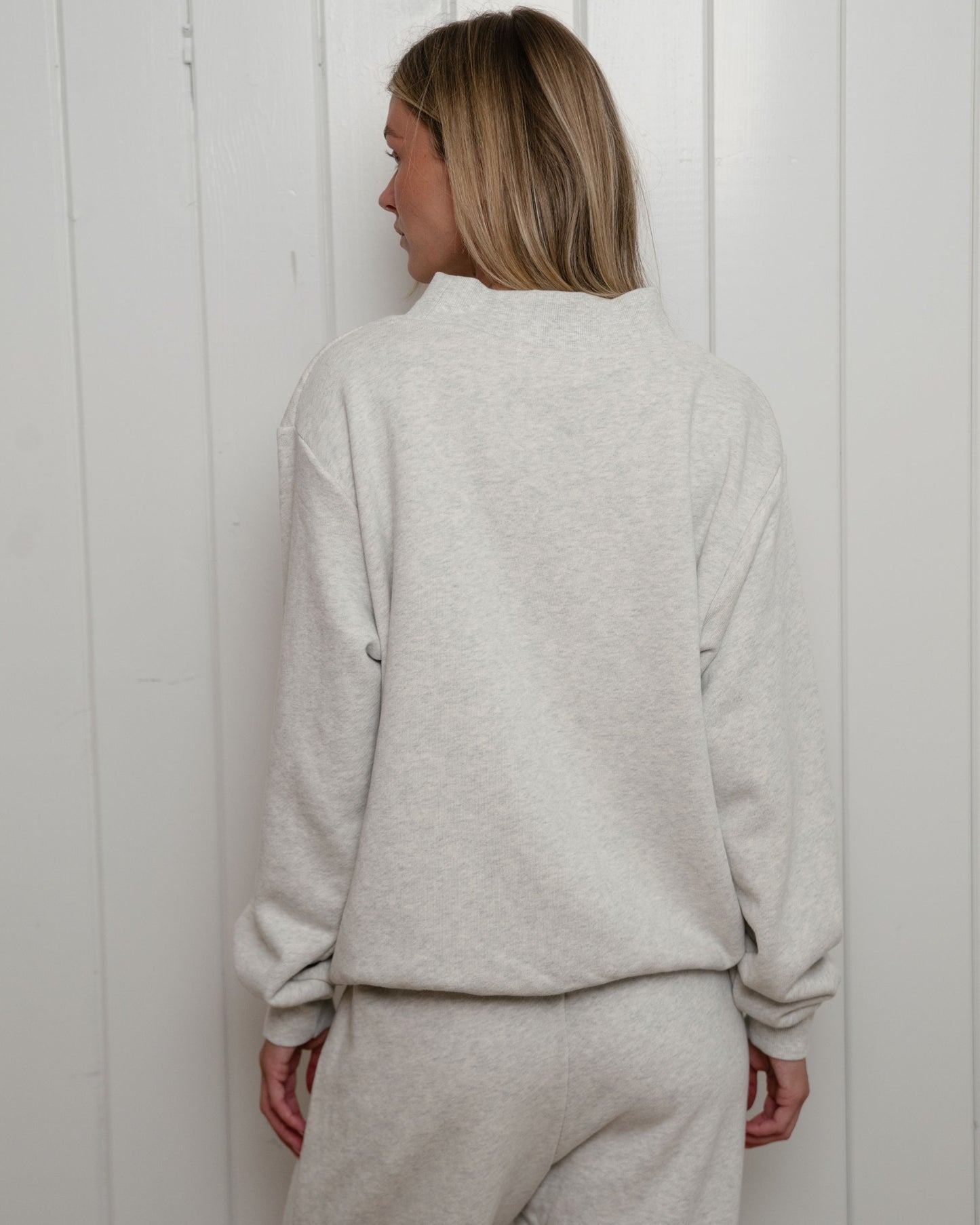Sailboat Varsity Mockneck - Heather Grey + Sail