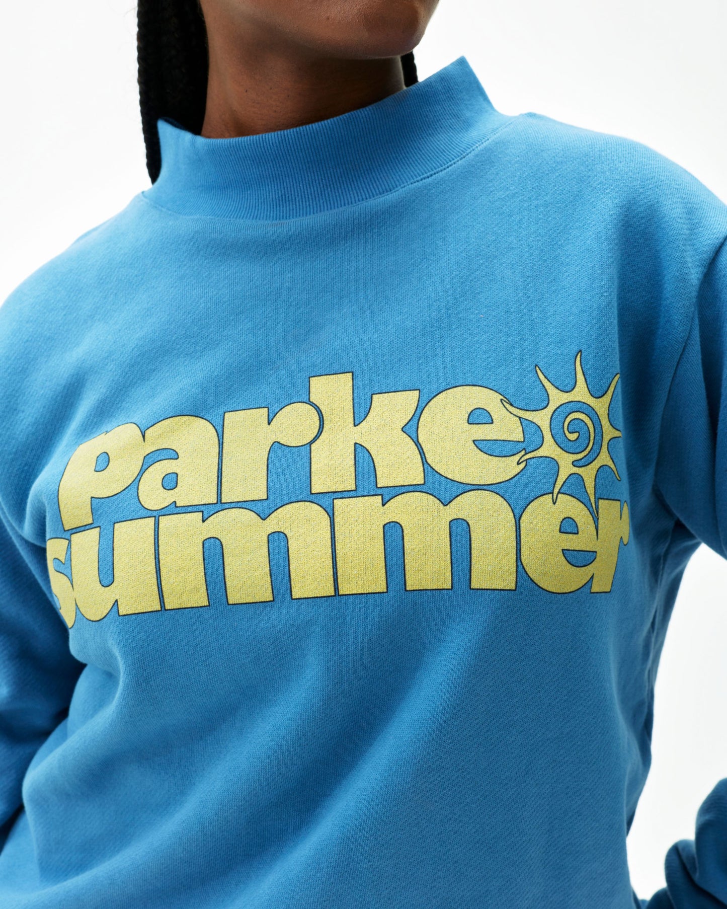 Graphic Mockneck - Washed Indigo