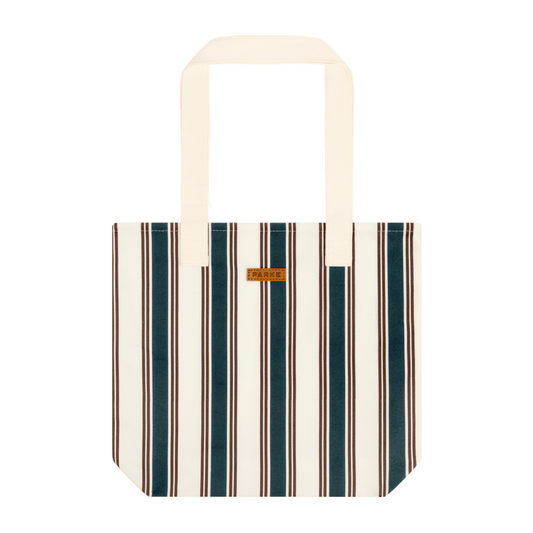 Holiday Striped Tote -eggnog stripe