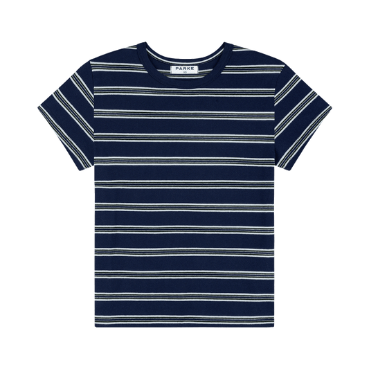 Holiday Striped T-Shirt -snowflake stripe