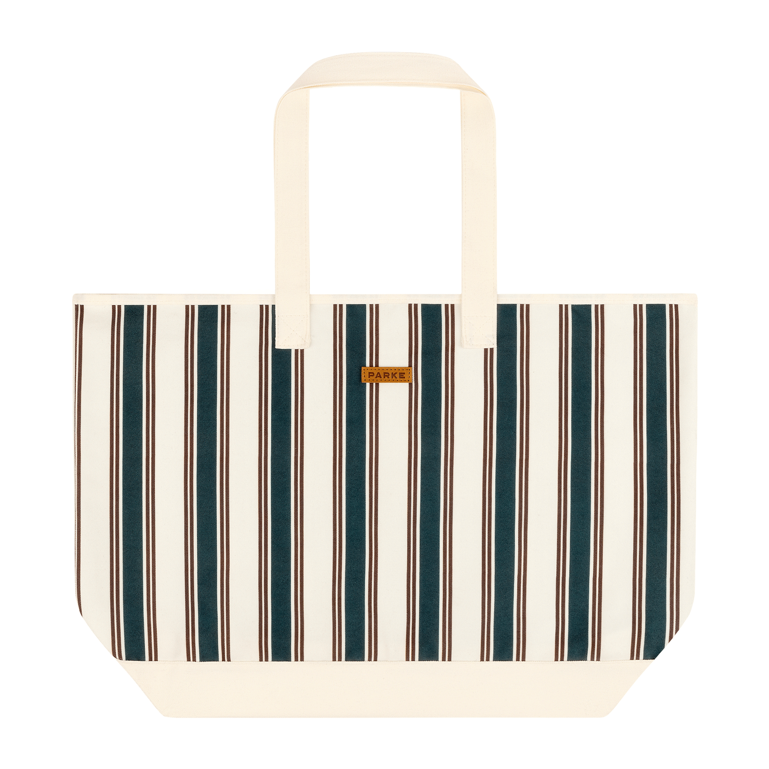 Holiday Striped Oversized Tote -eggnog stripe 