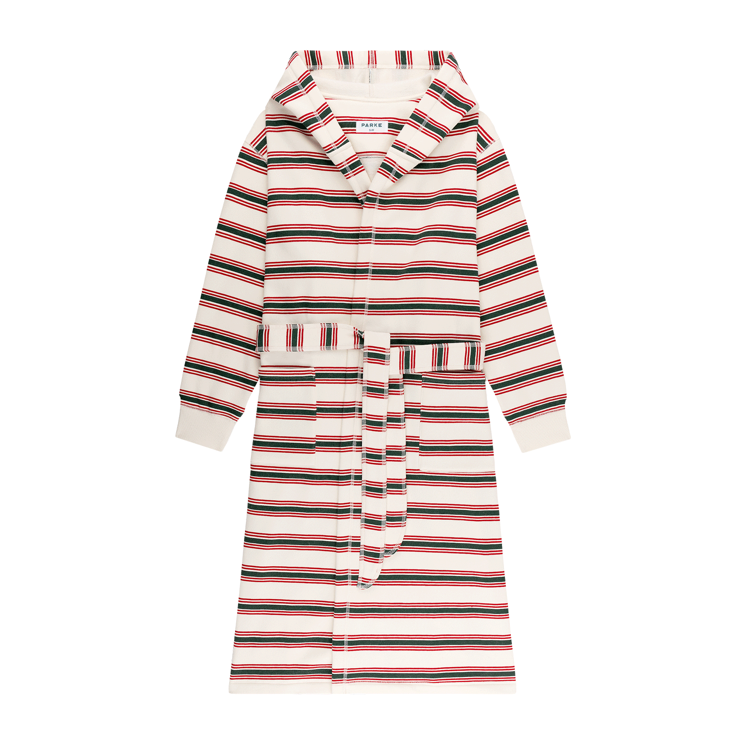 Holiday Robe -eggnog stripe 