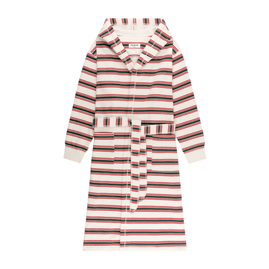 Holiday Robe -eggnog stripe 