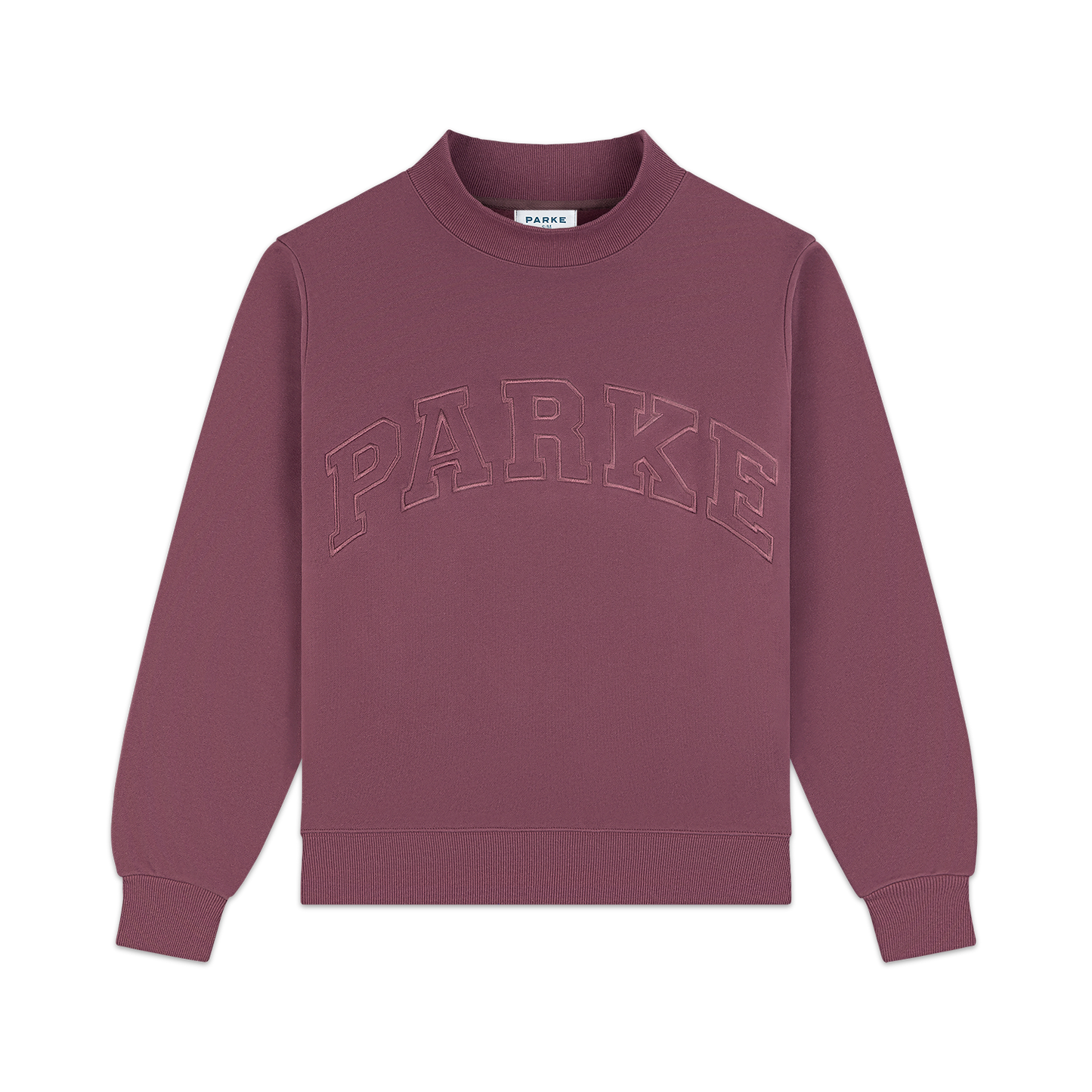 Monochrome Varsity Mockneck -eggplant