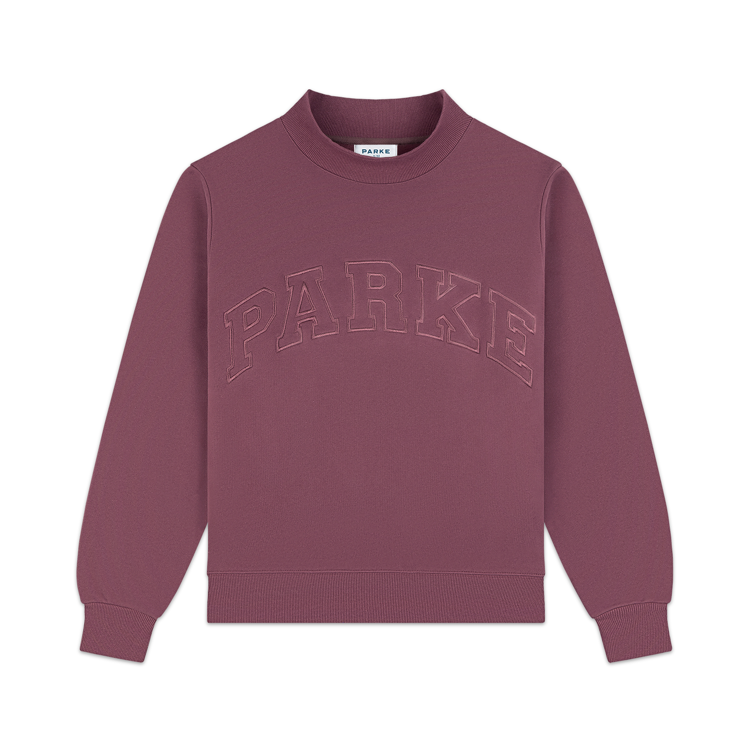 Monochrome Varsity Mockneck -eggplant