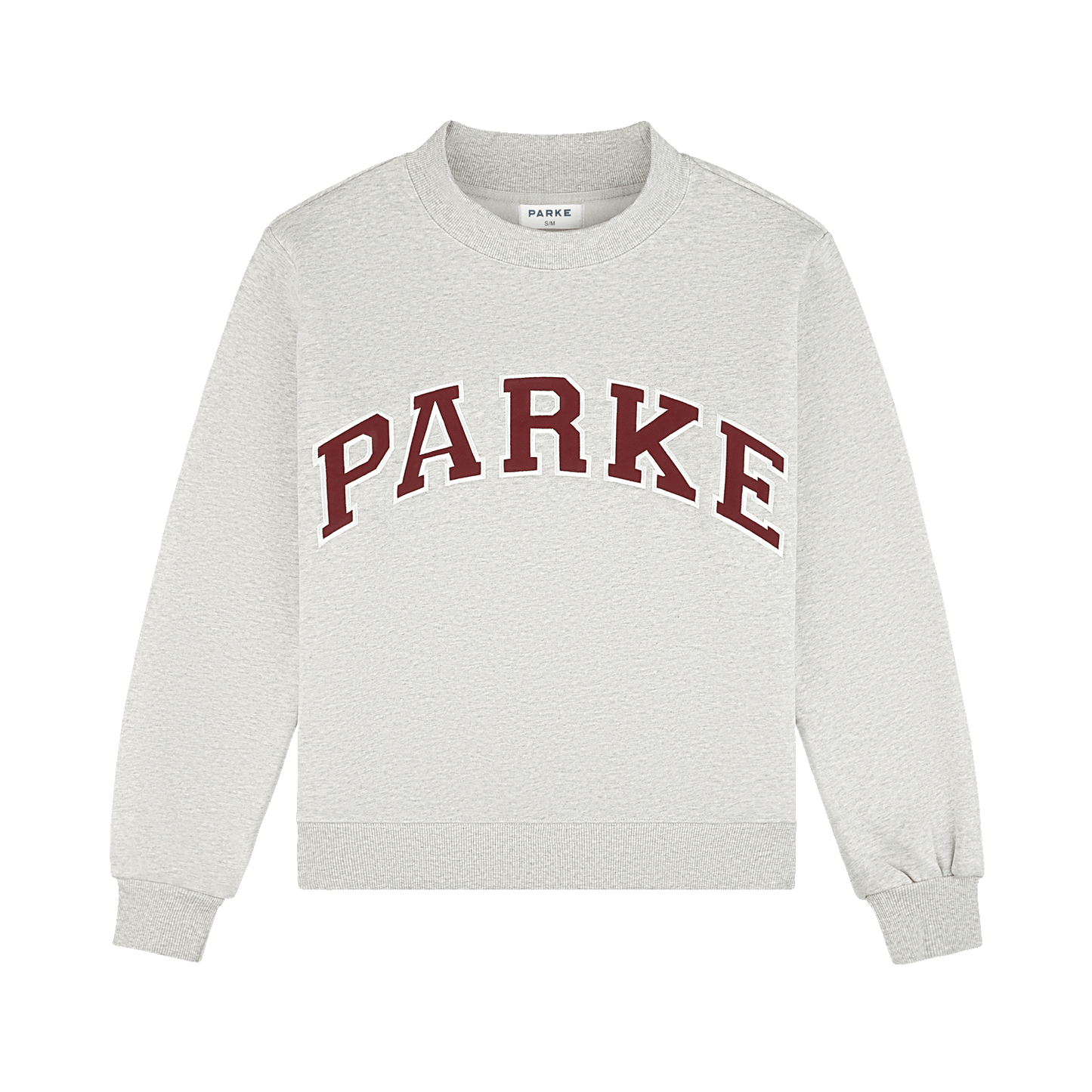 Holiday Varsity Mockneck -classic grey + maroon 