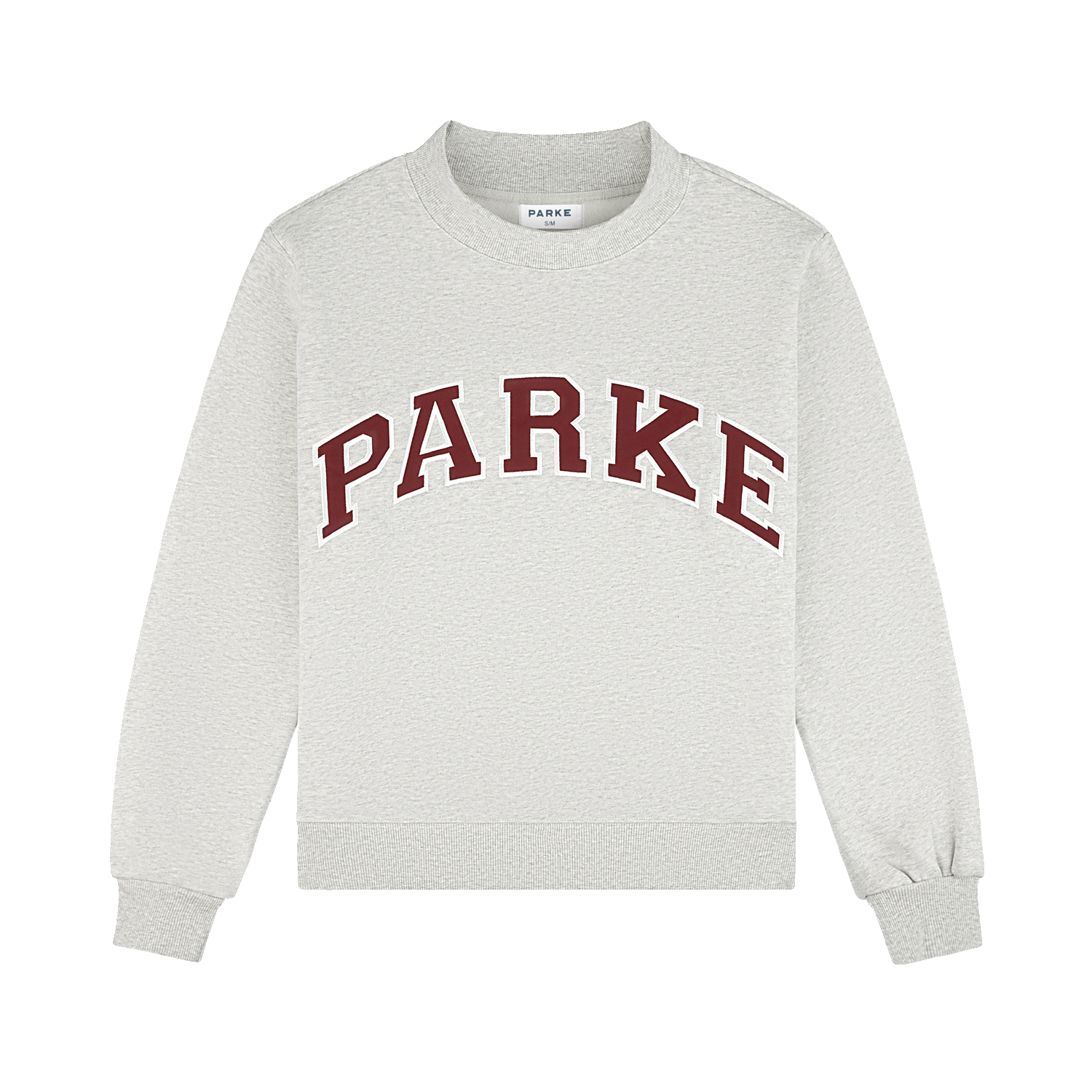 Holiday Varsity Mockneck -classic grey + maroon 