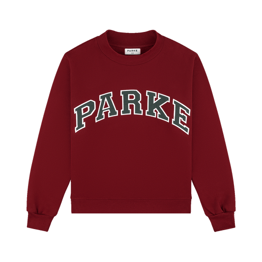 Holiday Varsity Mockneck -maroon + forest