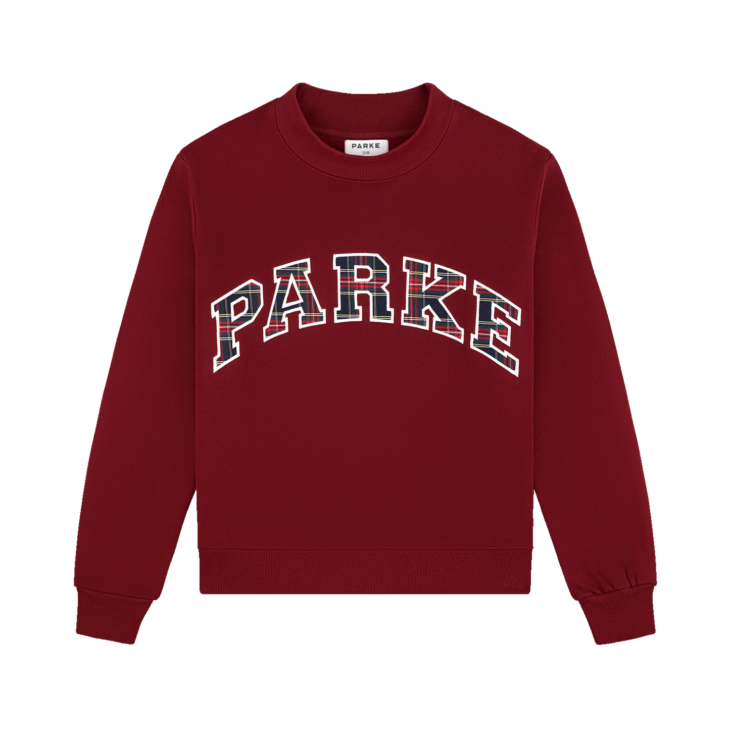 Holiday Plaid Varsity Mockneck -maroon + plaid