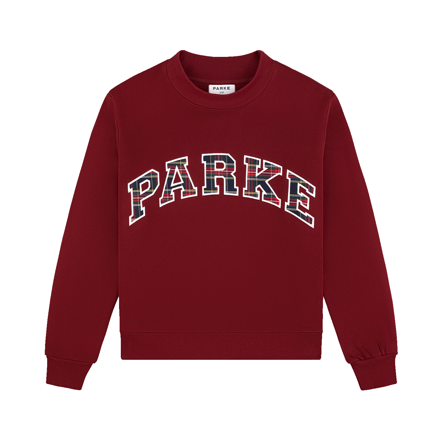 Holiday Plaid Varsity Mockneck -maroon + plaid