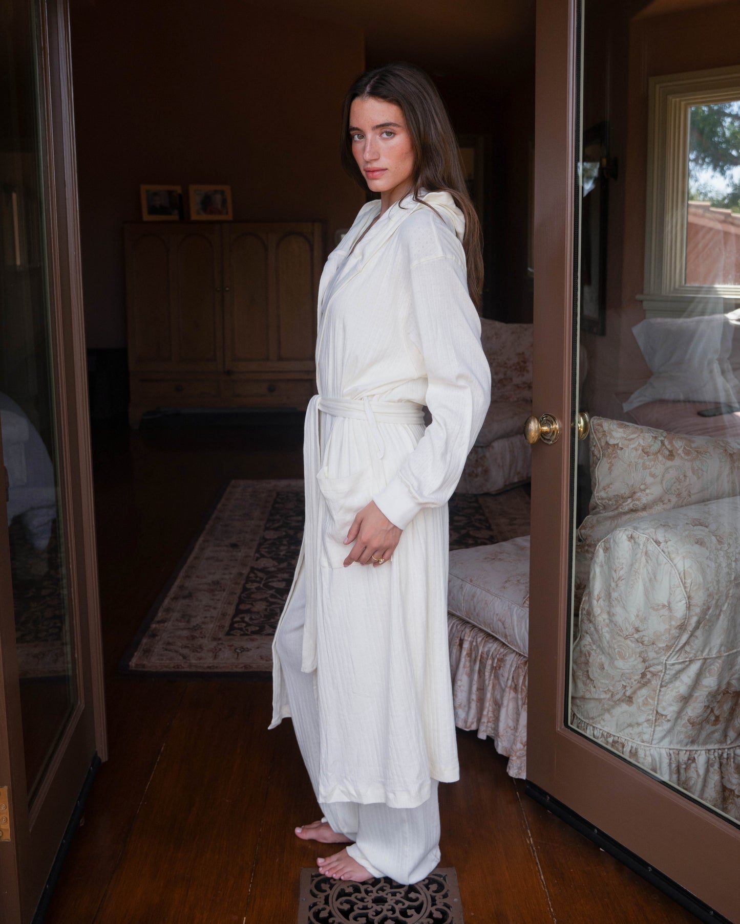 Pointelle Robe - Ivory