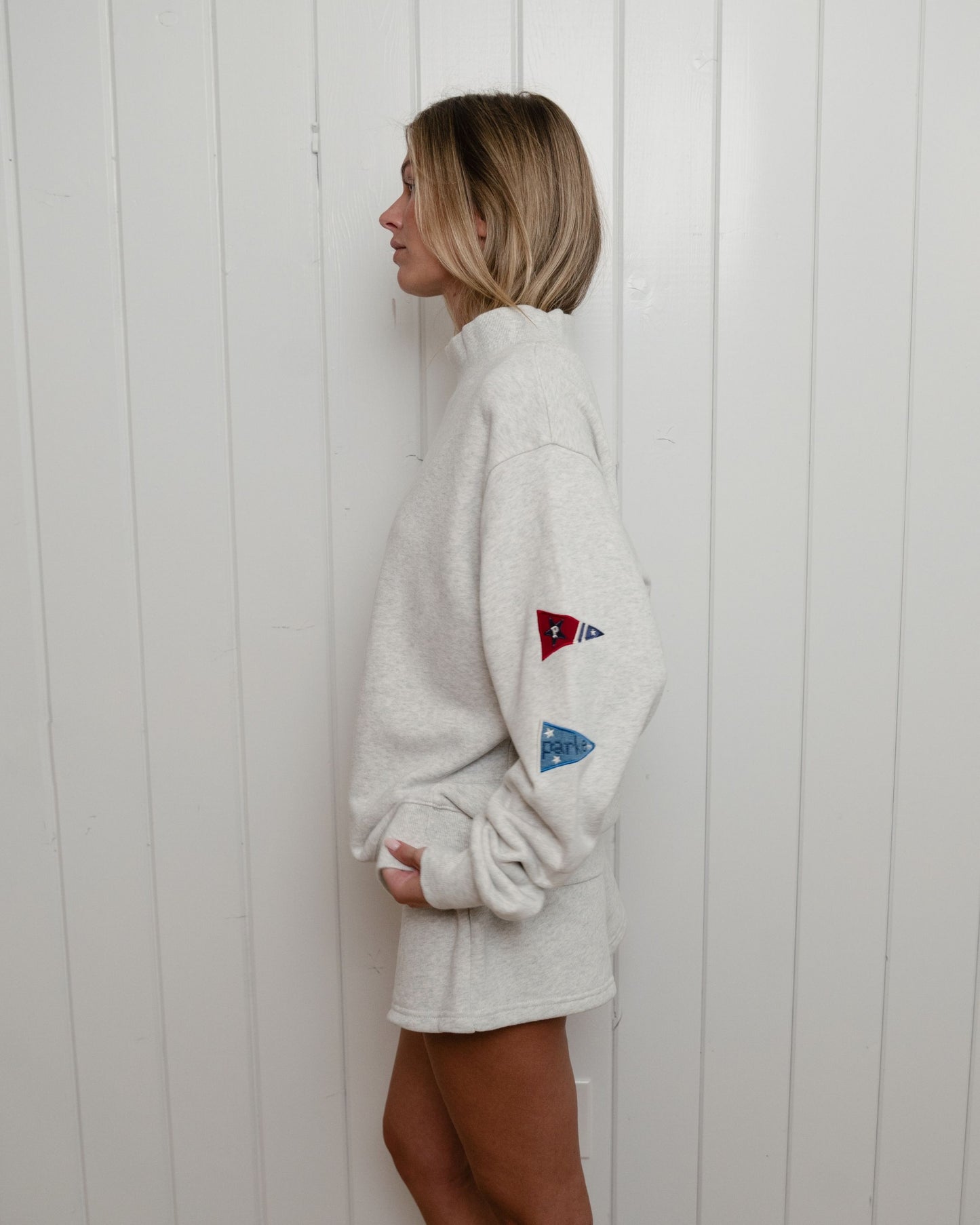 Flagship Mockneck - Heather Grey Patch