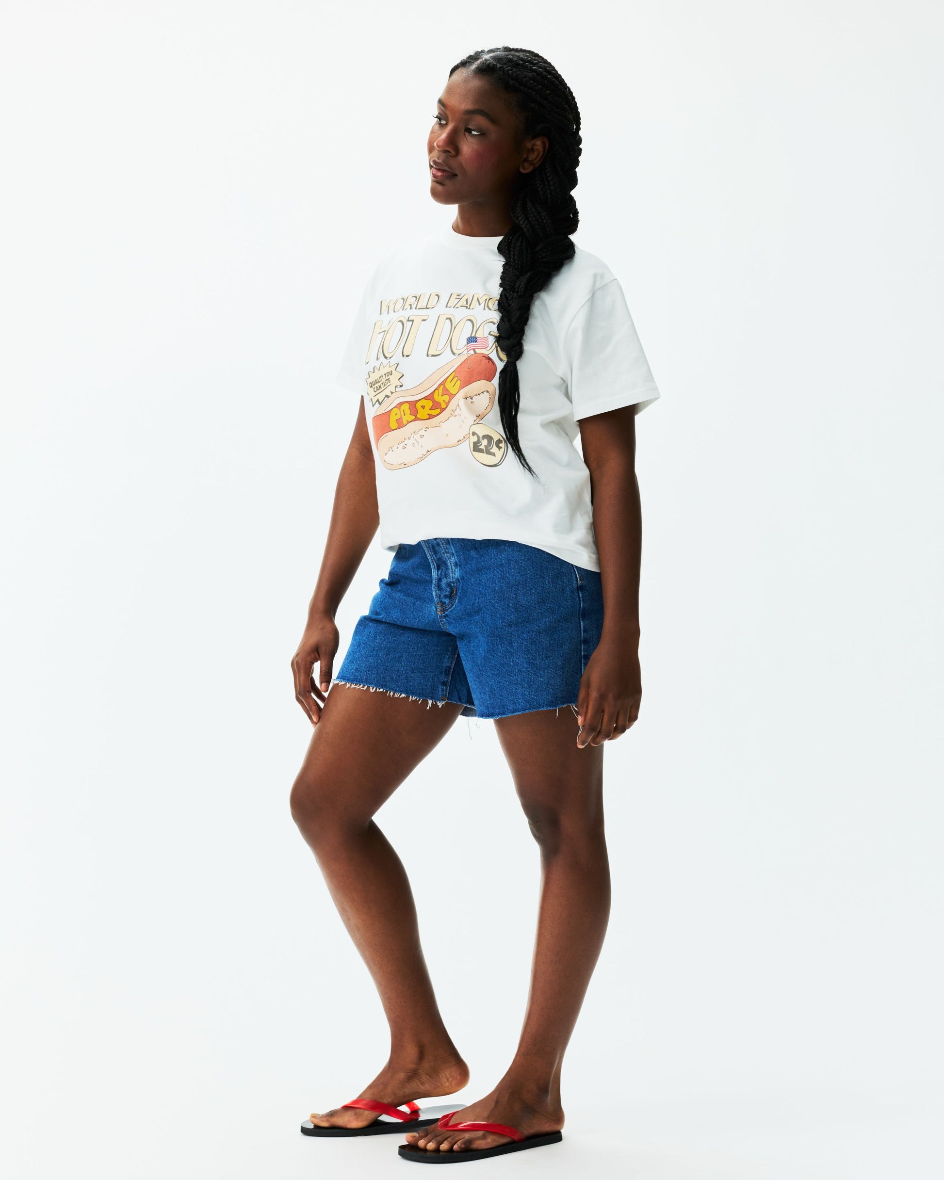Hot Dog Graphic Tee - White