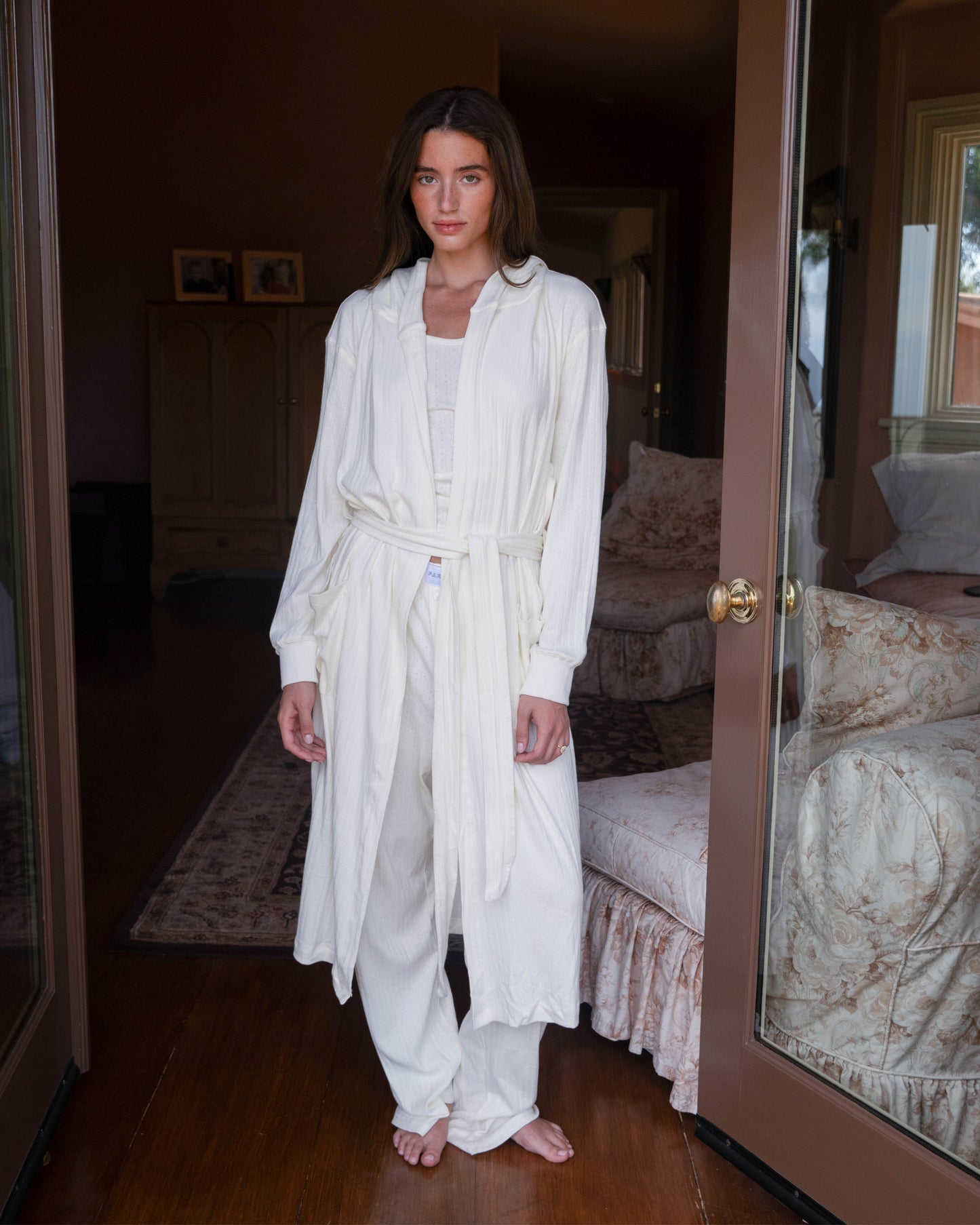 Pointelle Robe - Ivory