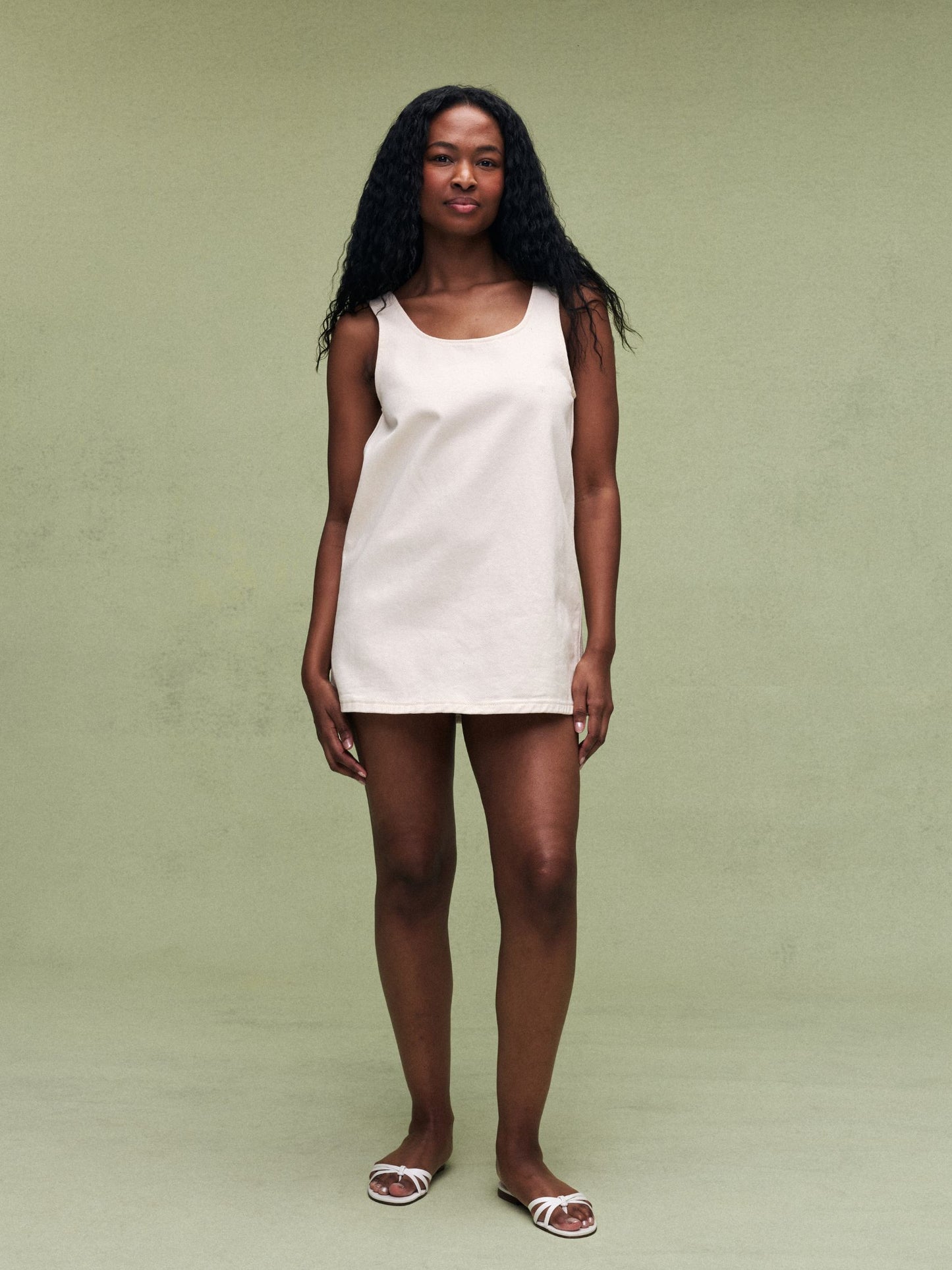 cream denim mini dress Self-Portrait - Cream Collared Denim Mini Dress