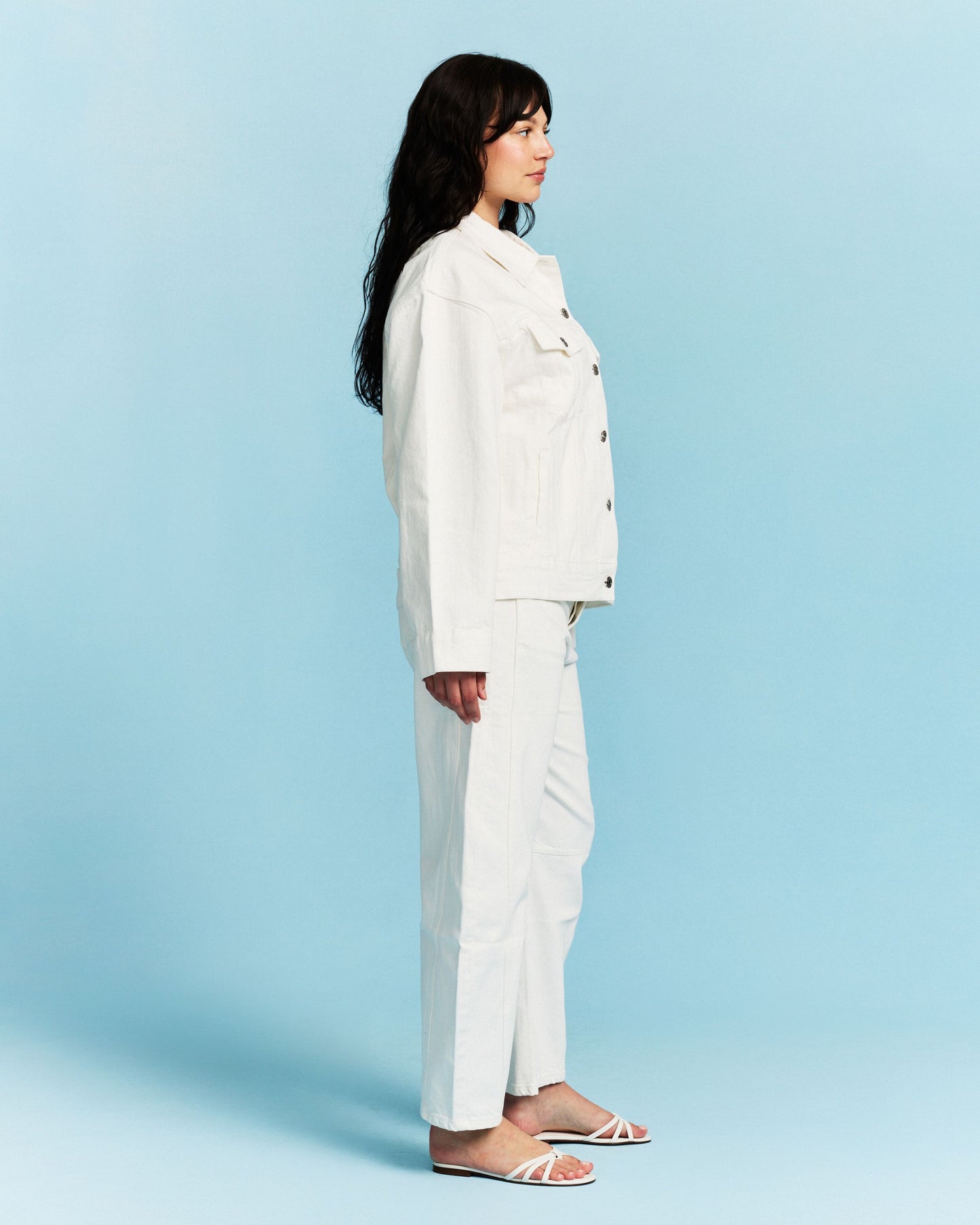 Oversized Denim Jacket - White