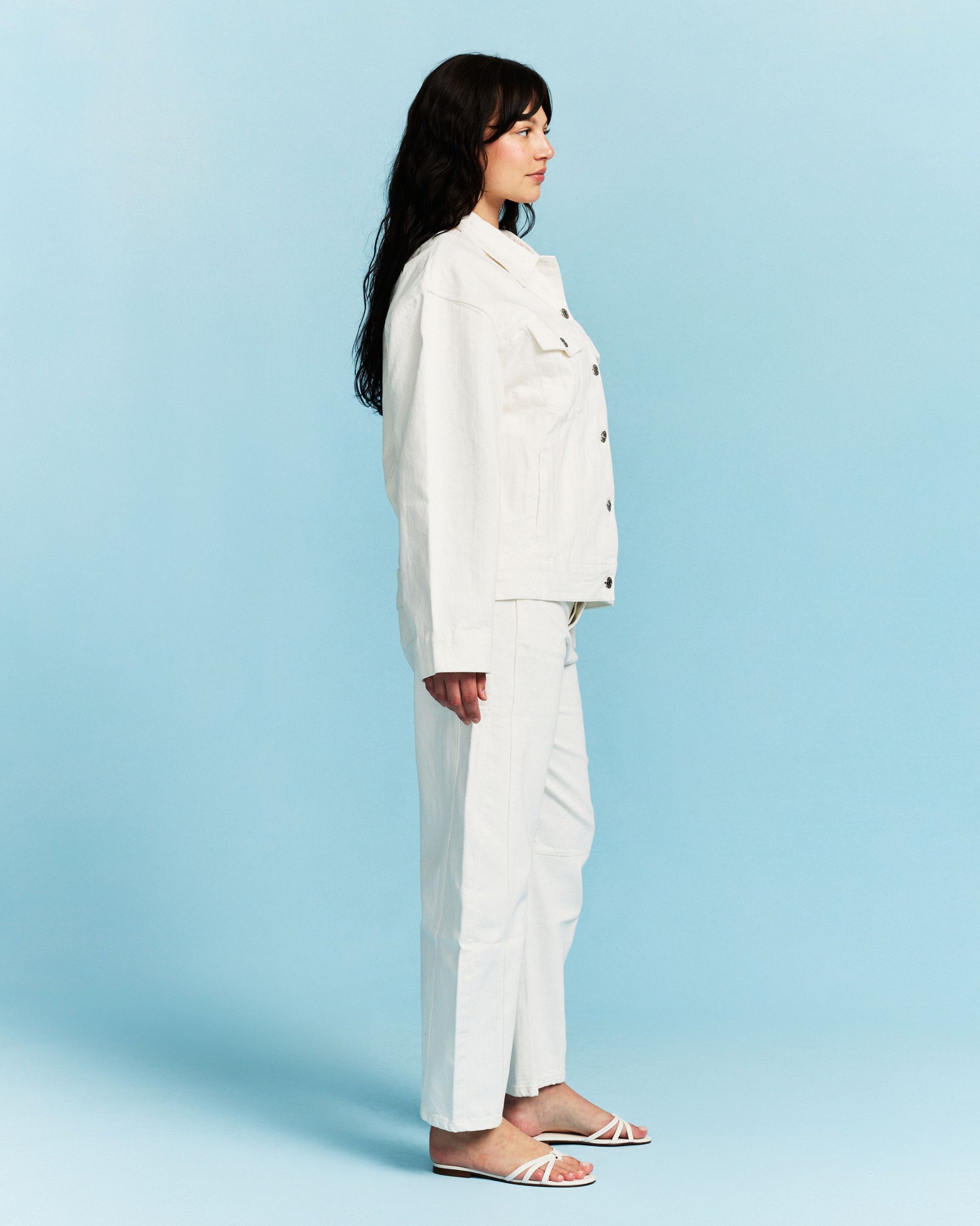 Oversized Denim Jacket - White