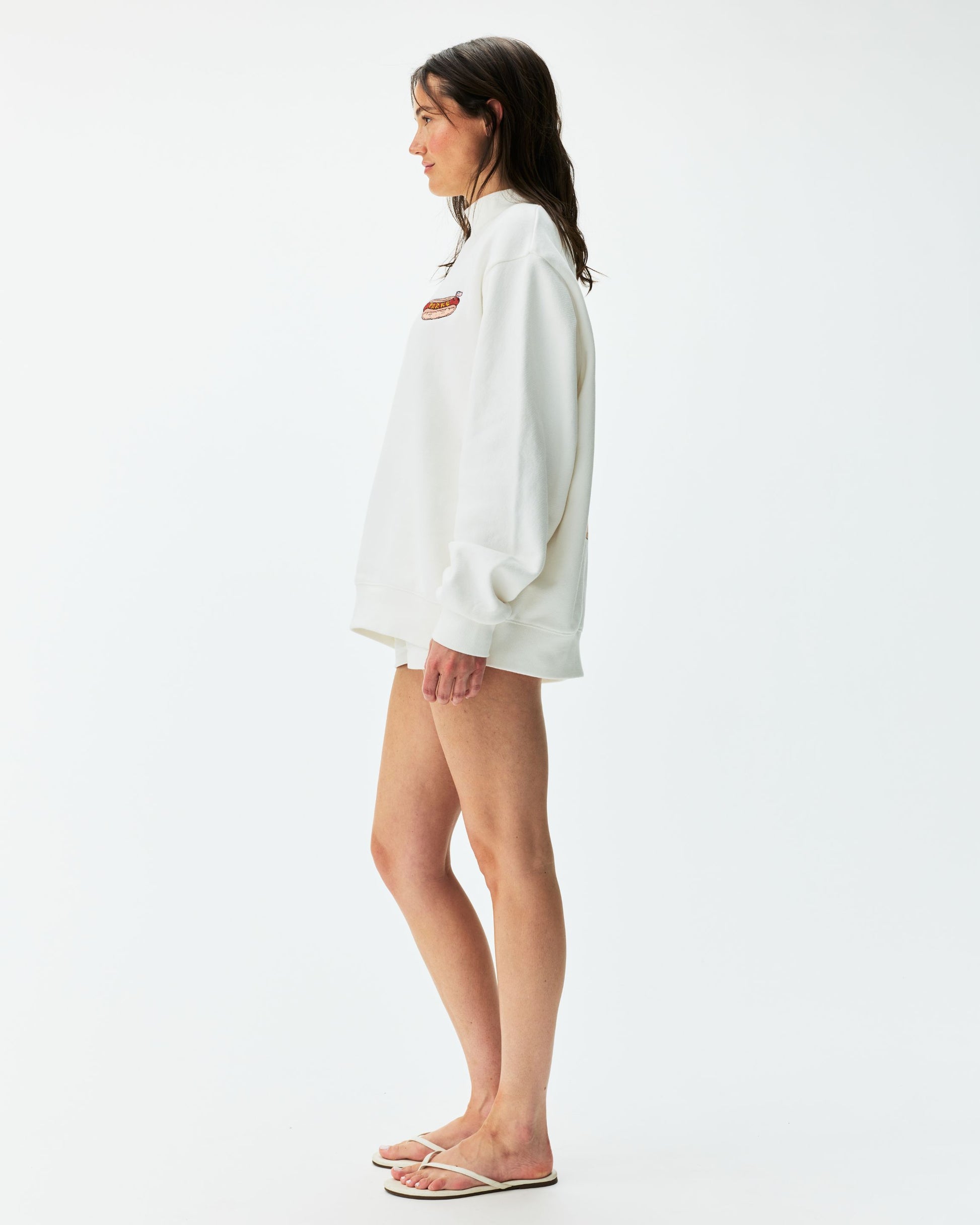 Hot Dog Graphic Mockneck - White