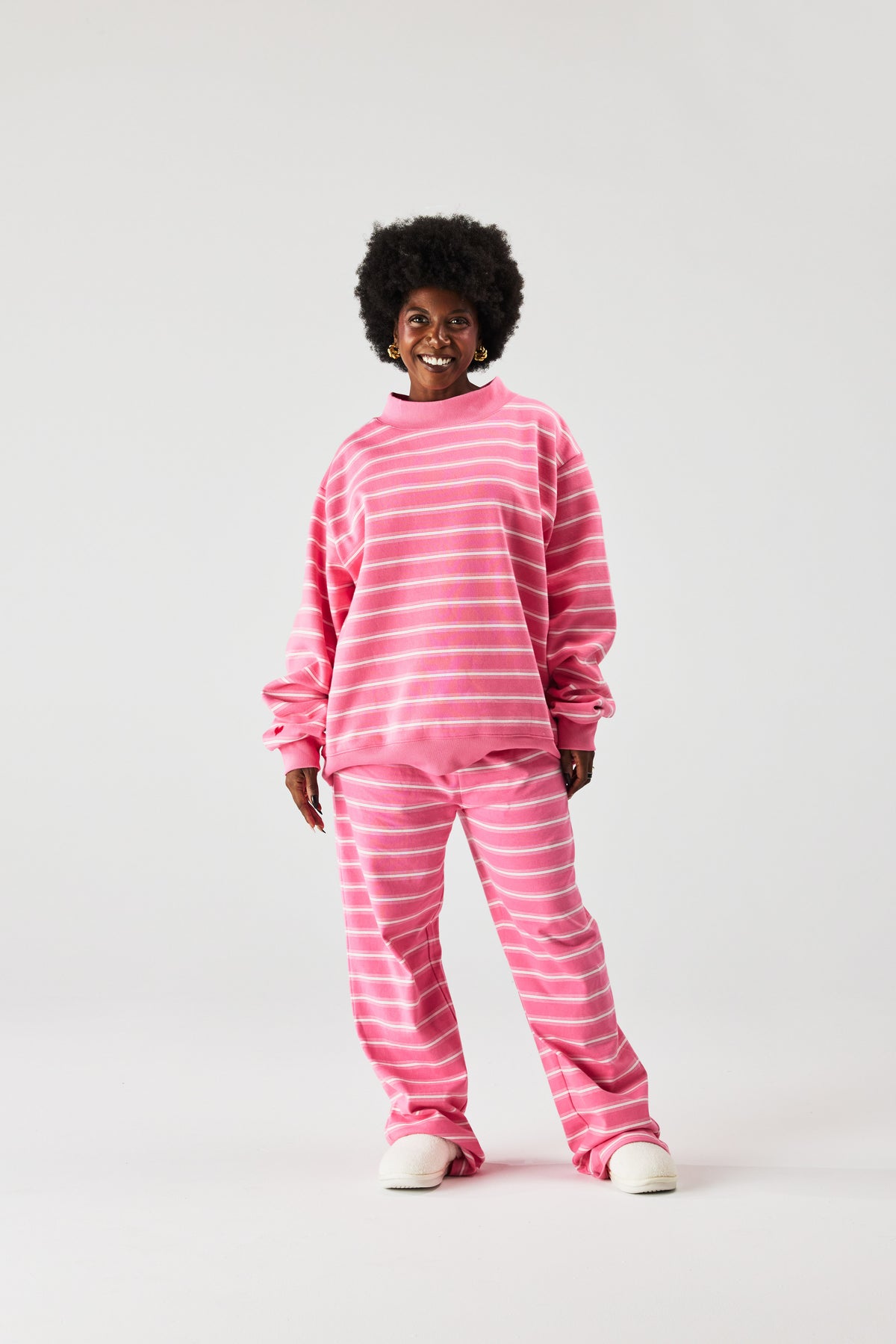 Striped Mockneck Sweatshirt - Hope Stripe
