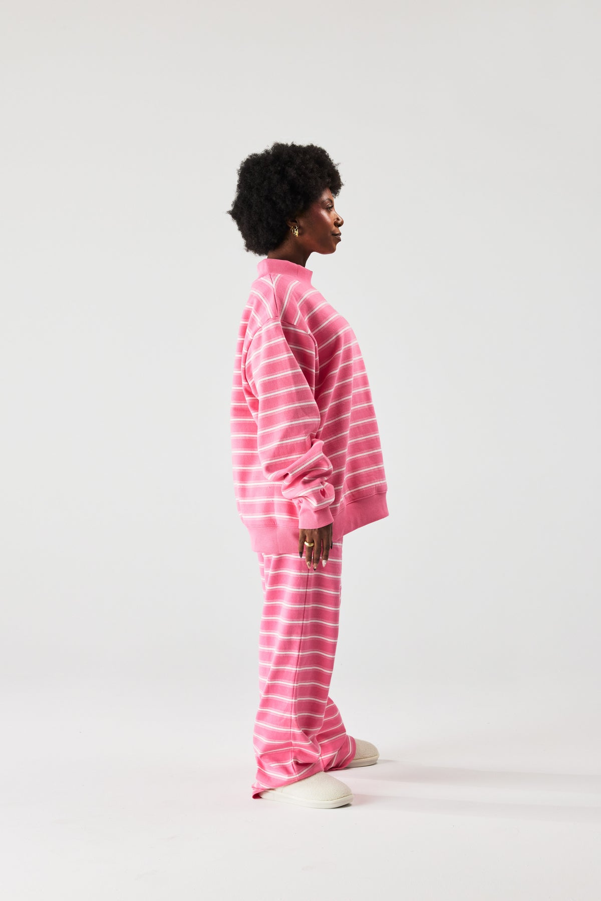 Striped Mockneck Sweatshirt - Hope Stripe