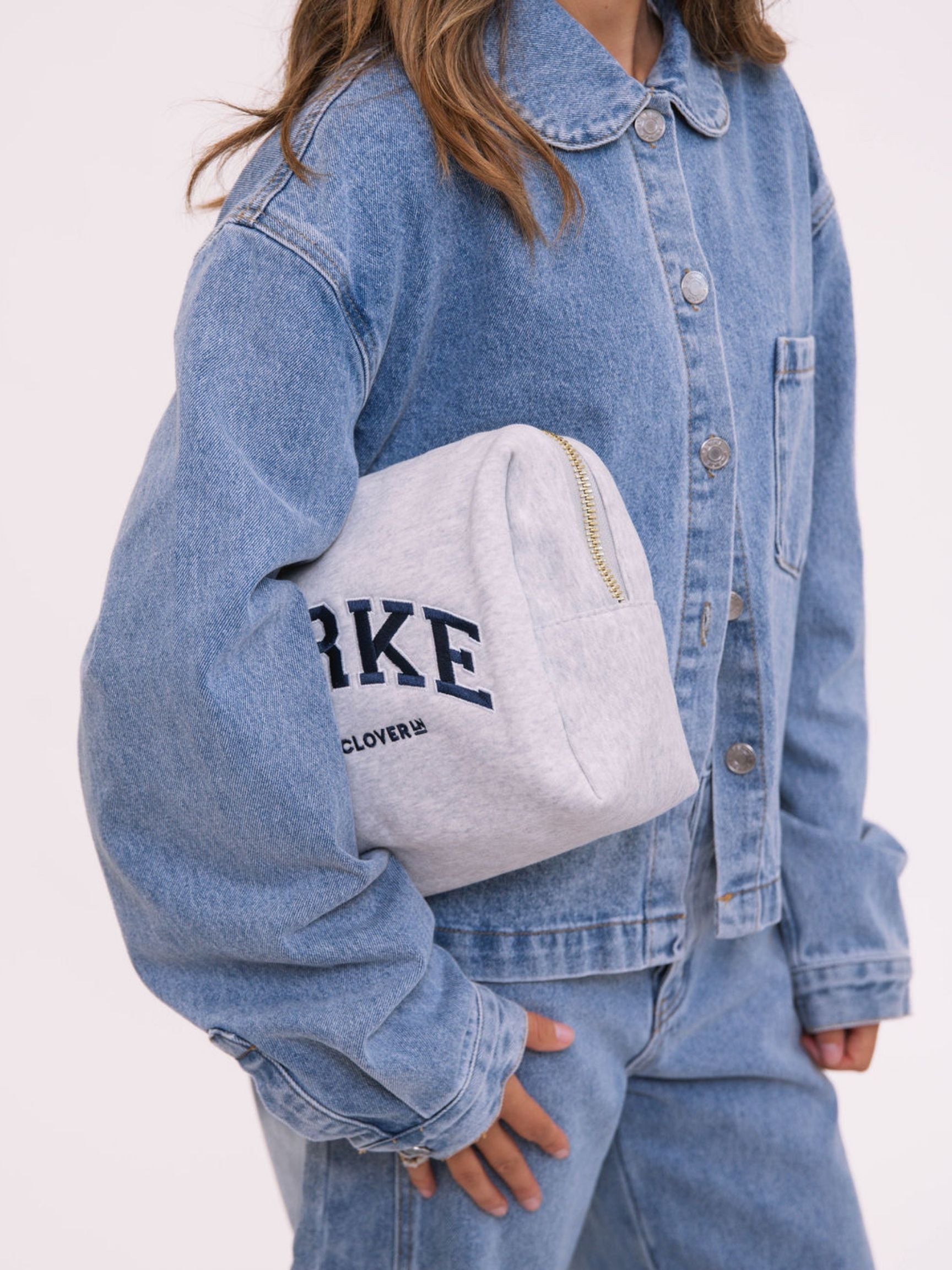 SCL x Parke Terry T Seam Pouch -classic grey + sapphire