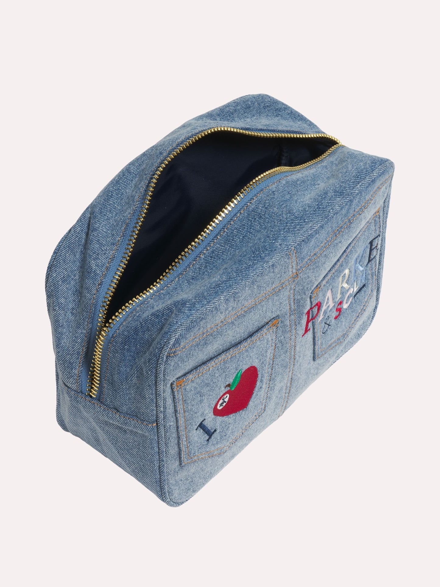 SCL x Parke Large Pouch flat -vintage wash