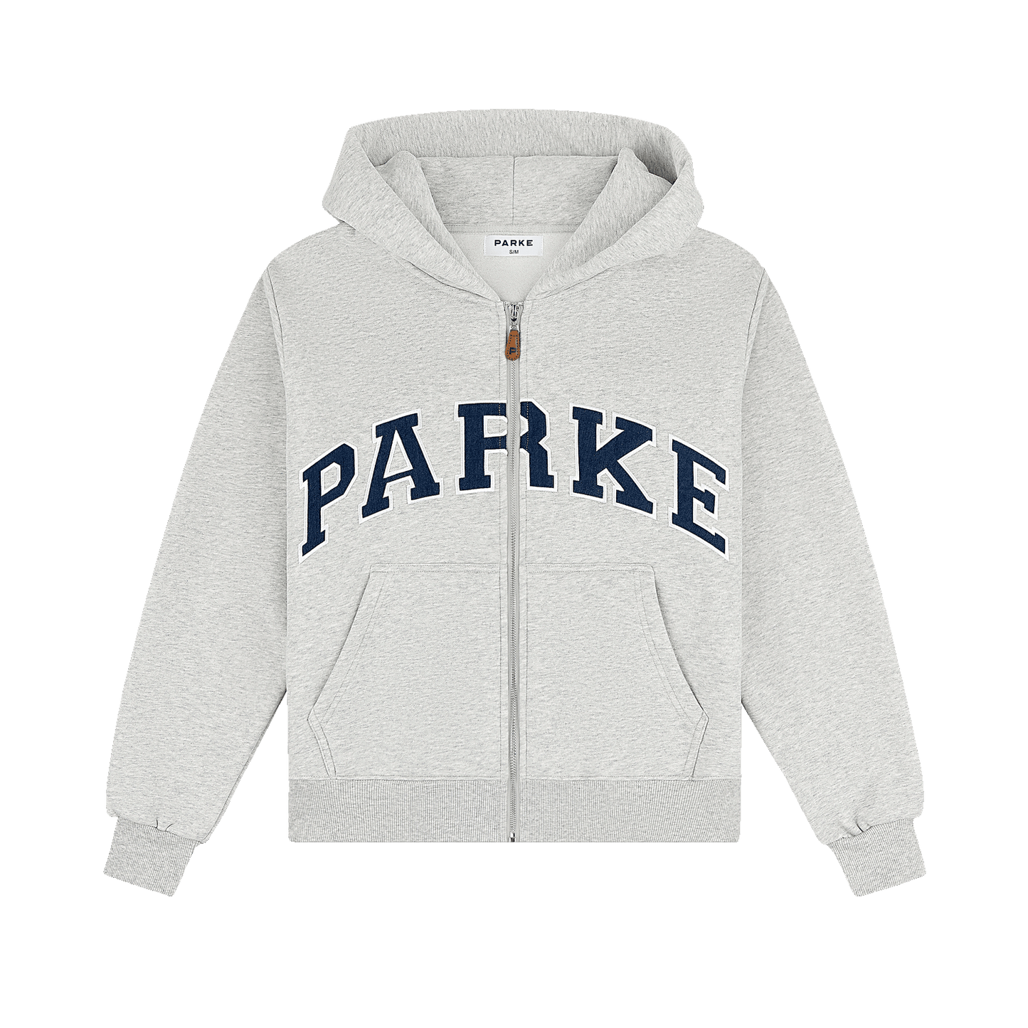 OG Varsity Zip Up Hoodie - Classic Grey + Denim