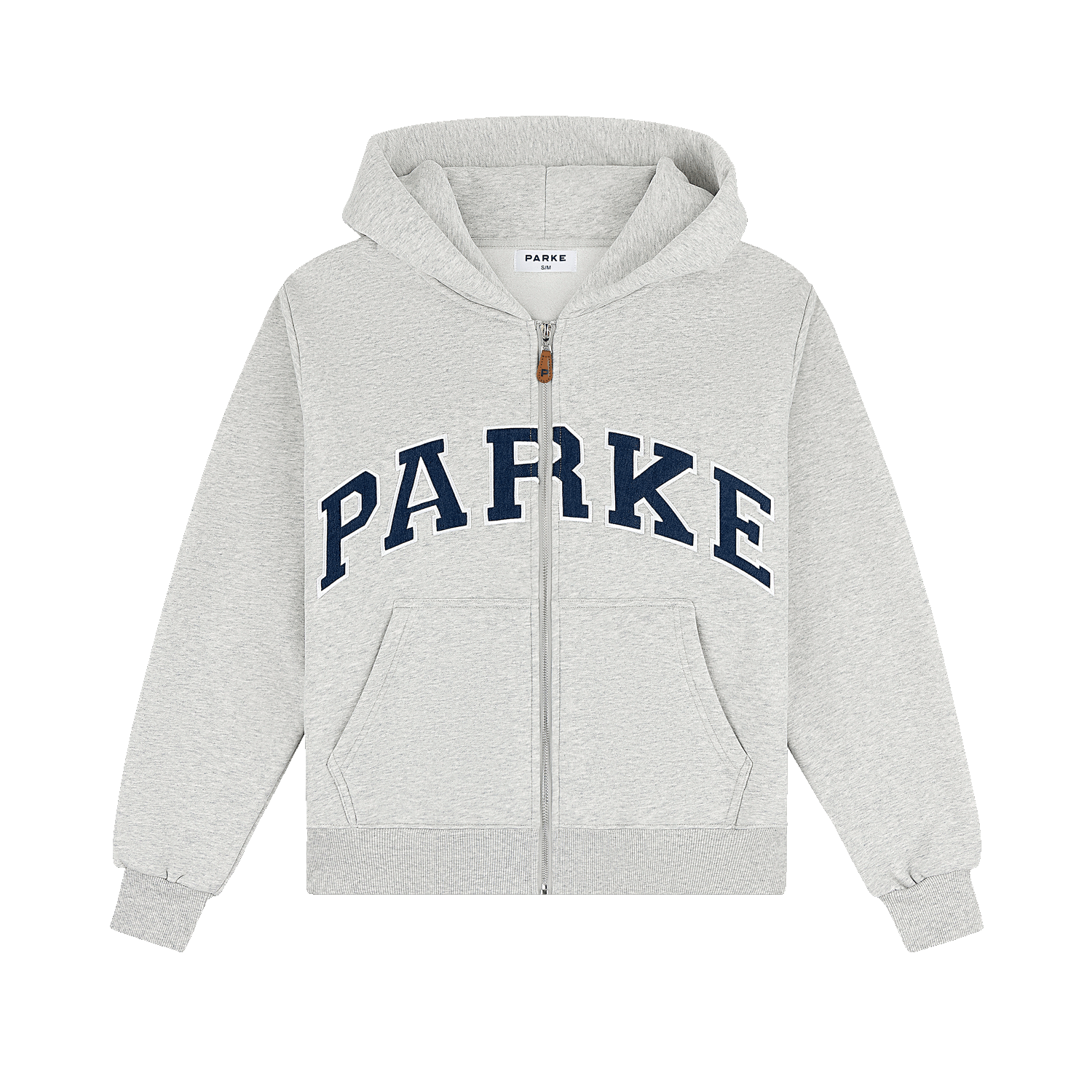 OG Varsity Zip Up Hoodie - Classic Grey + Denim