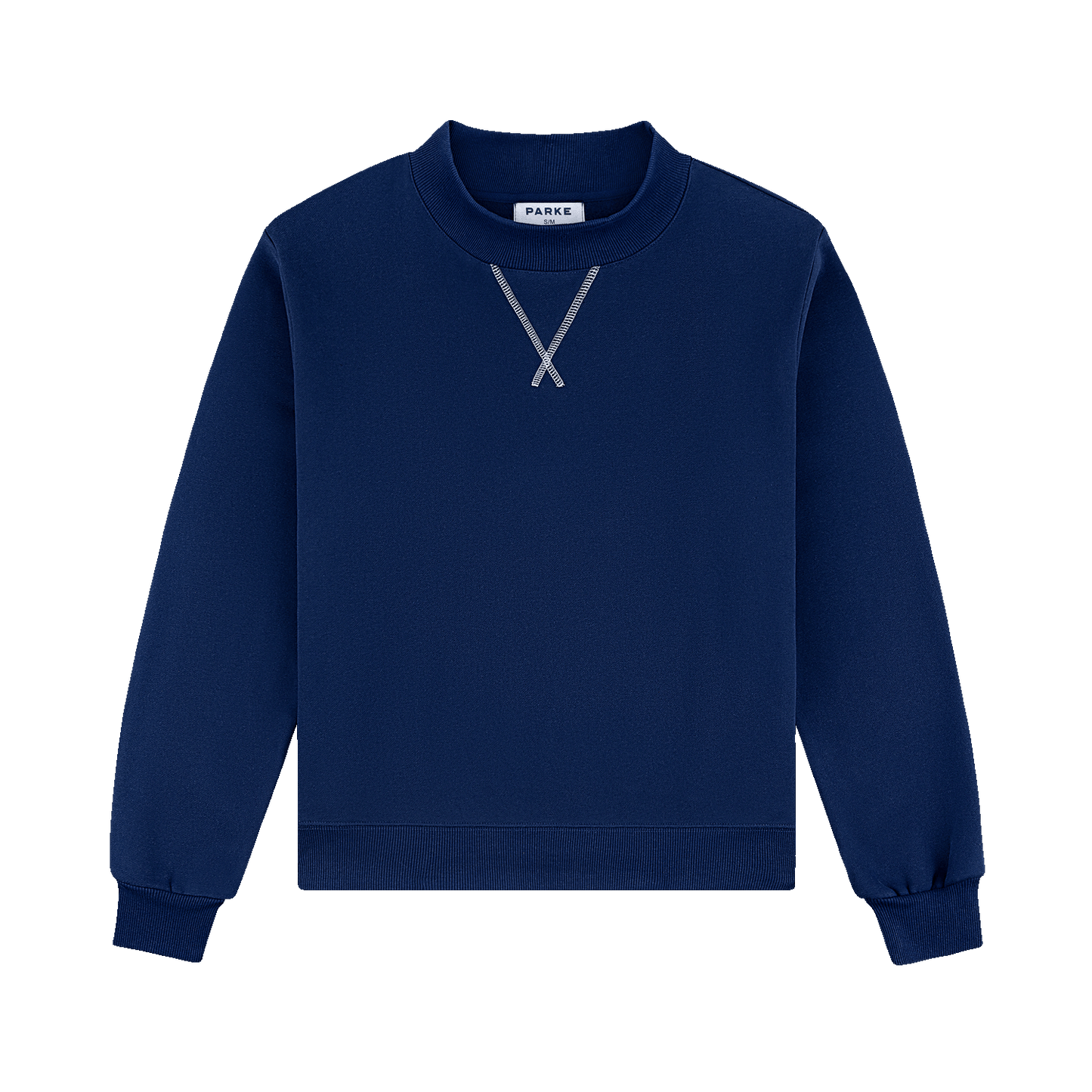 Classic Mockneck - Denim + White